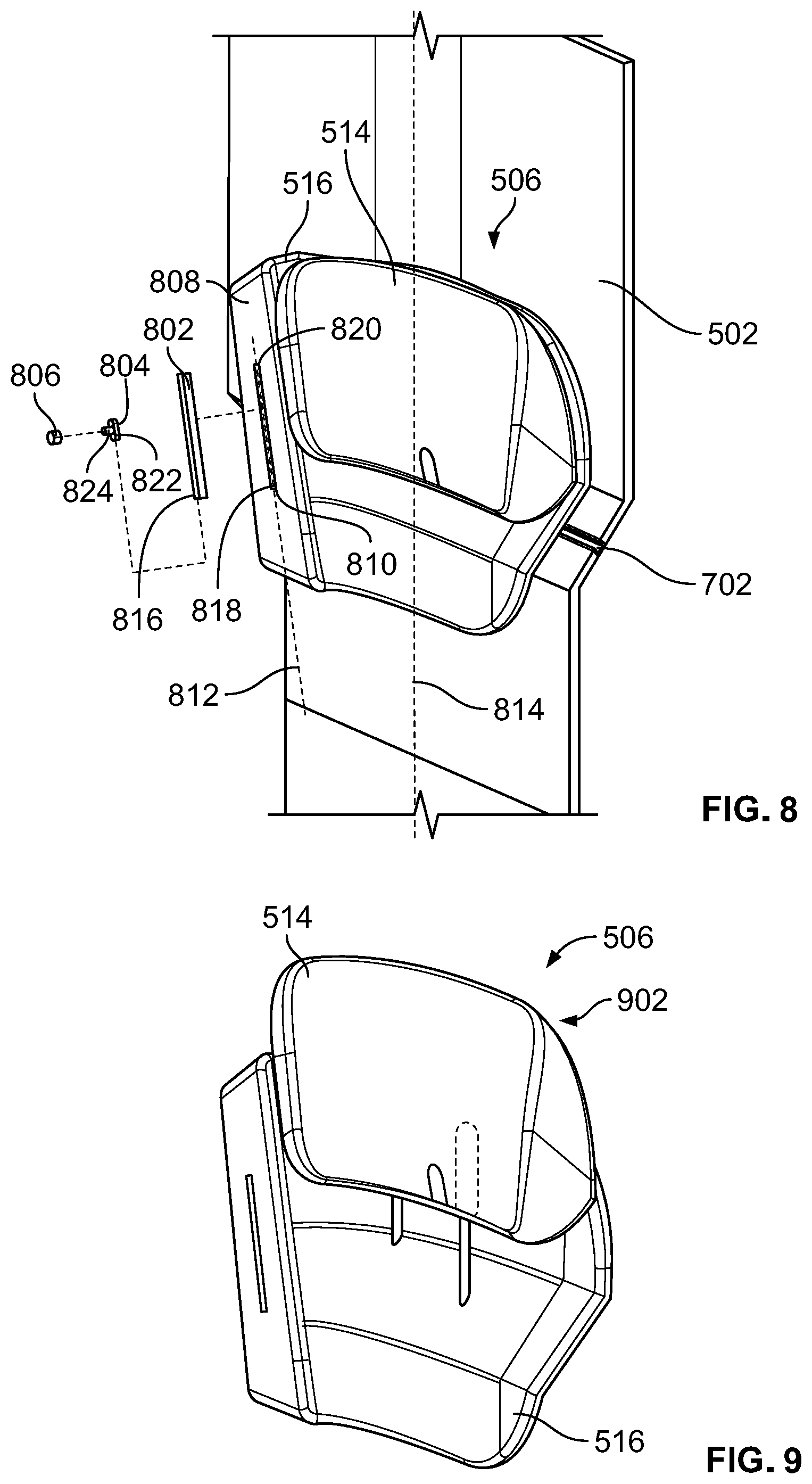 Patent US12319412 Figure 12 – Lateral sleep systems for aircraft