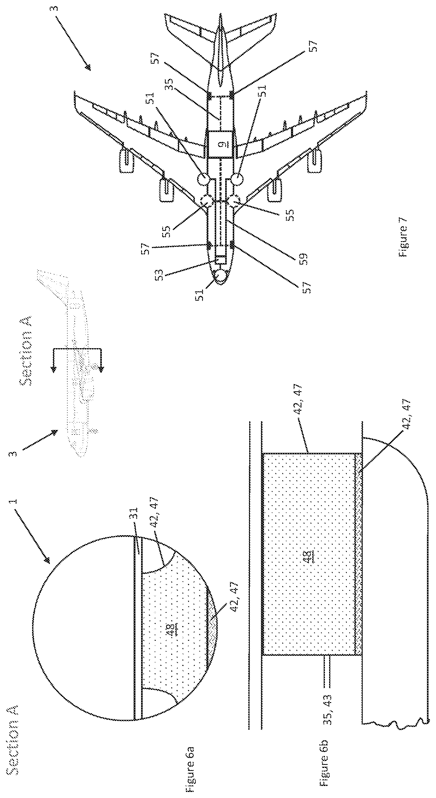 Patent US12319415 Figure 3 – Aircraft with belly-landing protection
