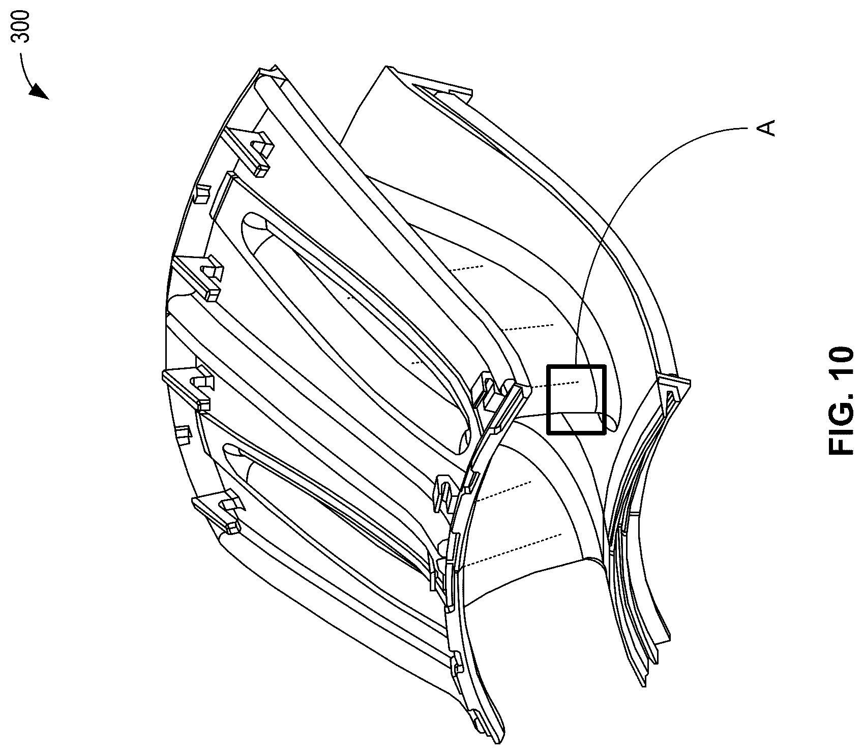 Patent US12319417 Figure 10 – Reverse flow gas turbine engine having electric machine