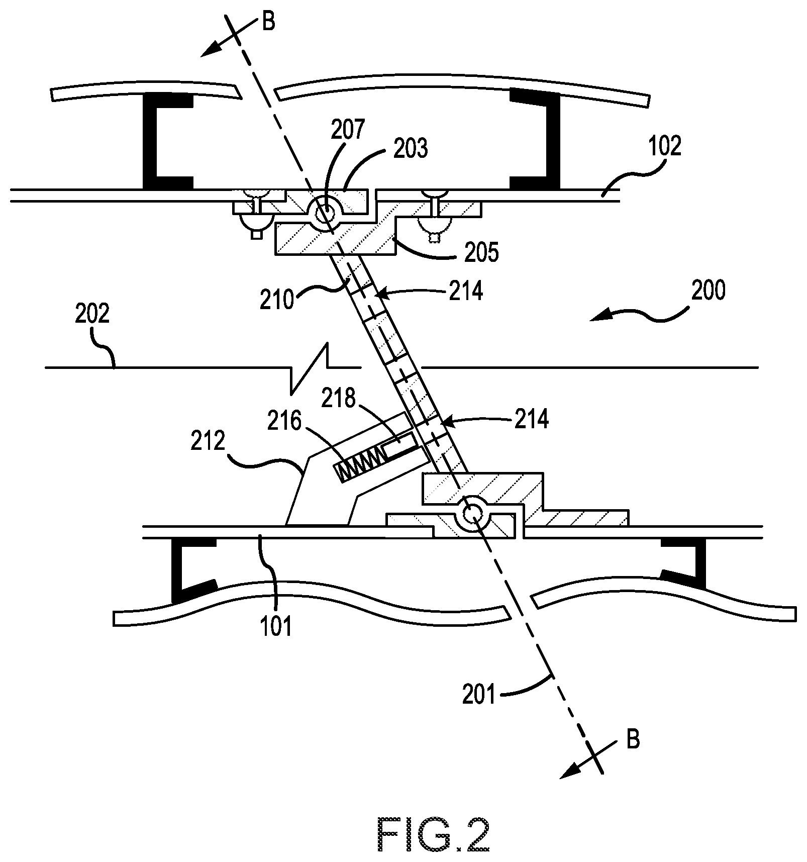 Patent US12319418 Figure 2 – Articulating motor mount