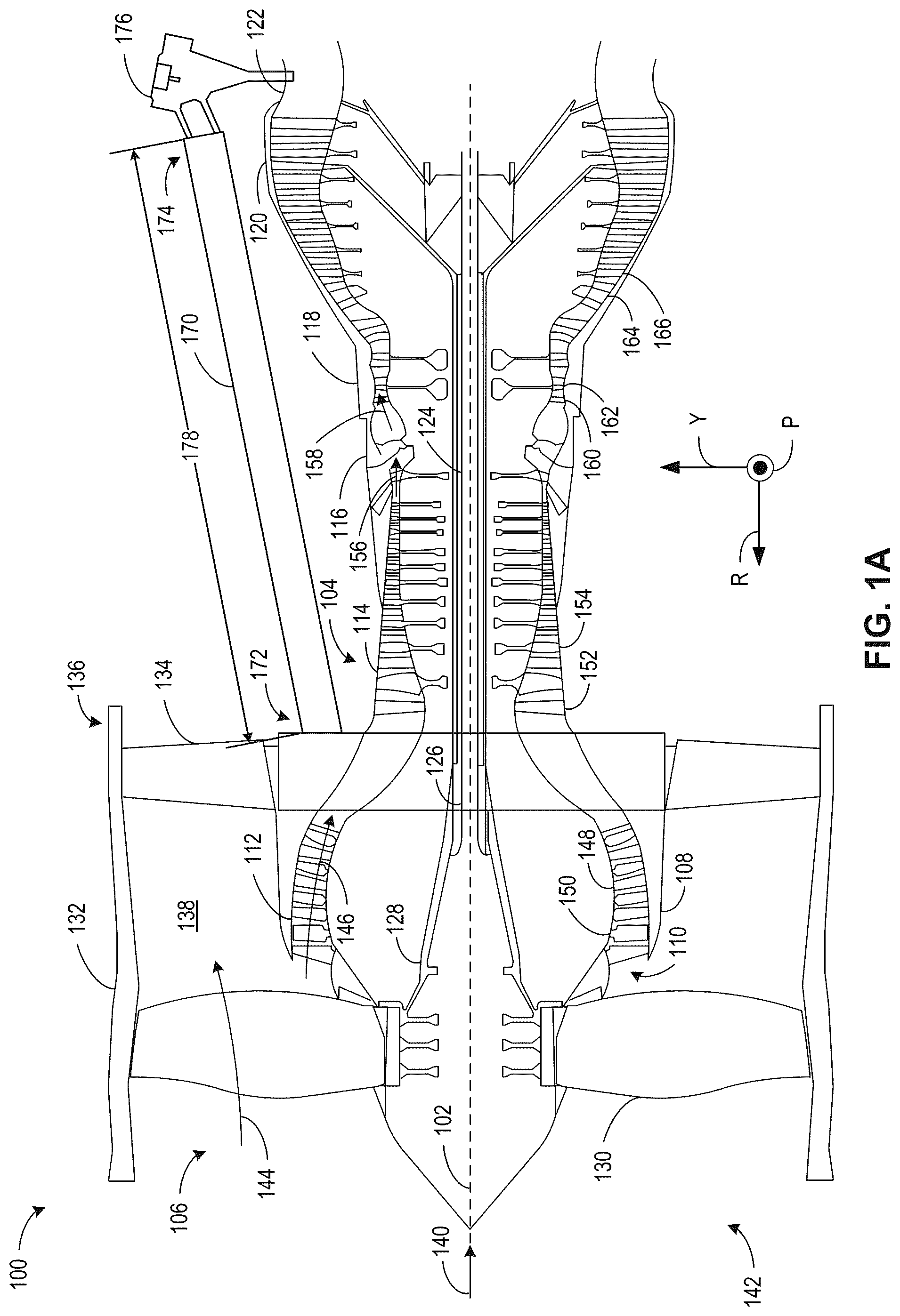 Patent US12319419 Figure 1 – Fluid-filled thrust link apparatus and associated method