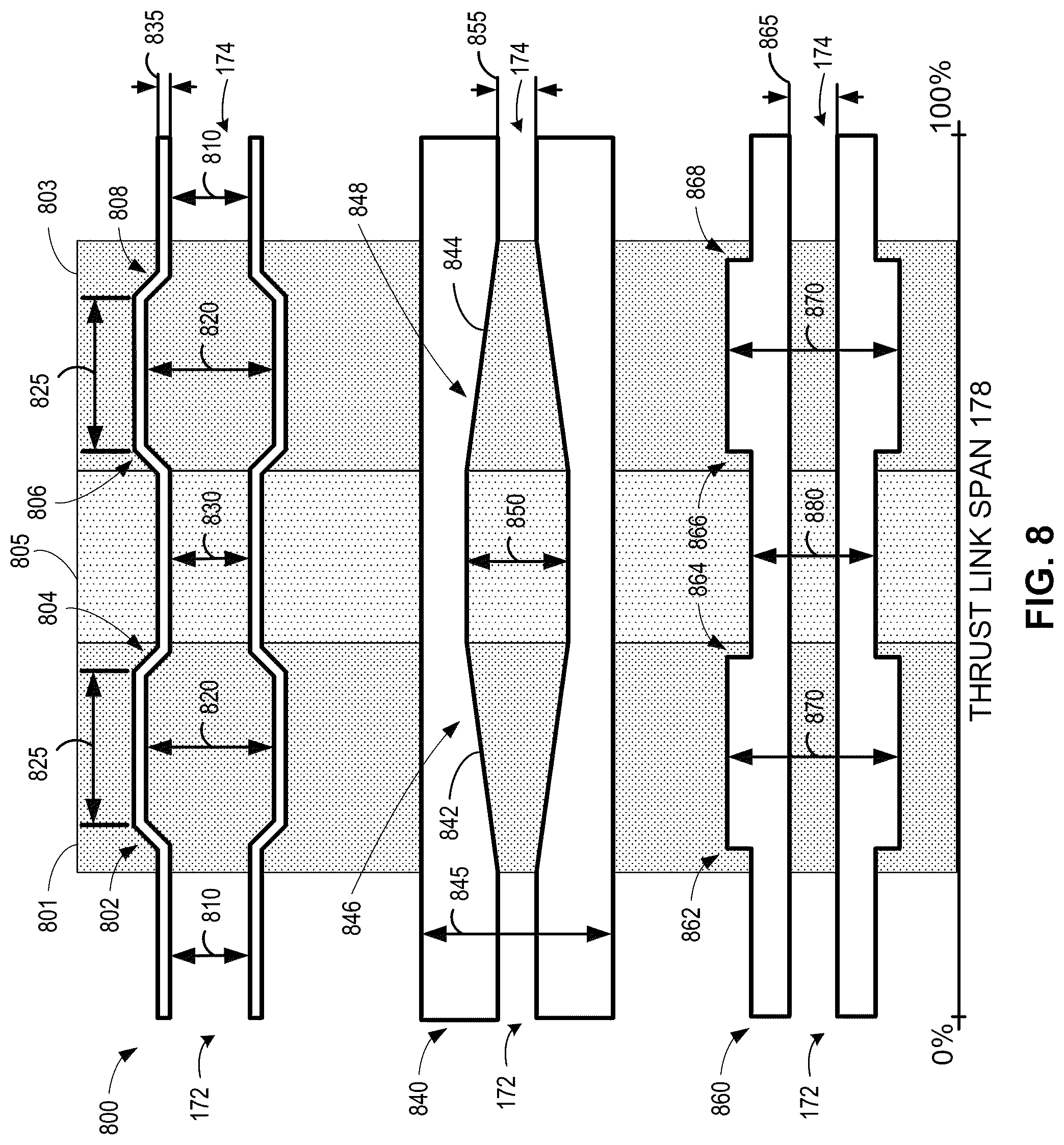 Patent US12319419 Figure 11 – Fluid-filled thrust link apparatus and associated method