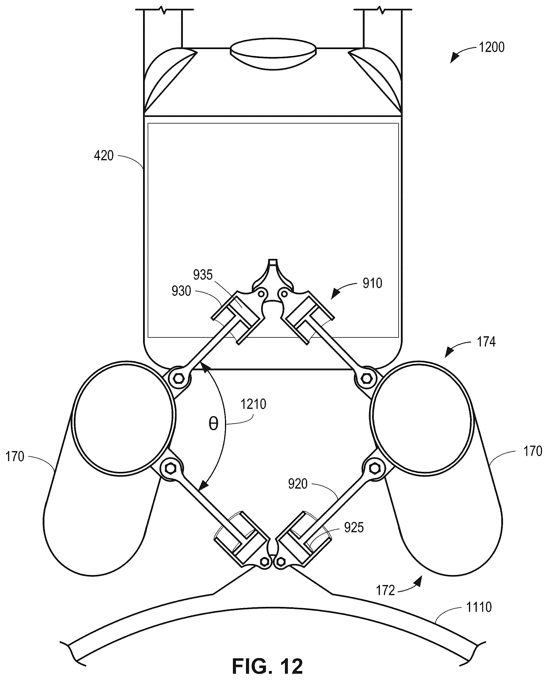 Patent US12319419 Figure 15 – Fluid-filled thrust link apparatus and associated method