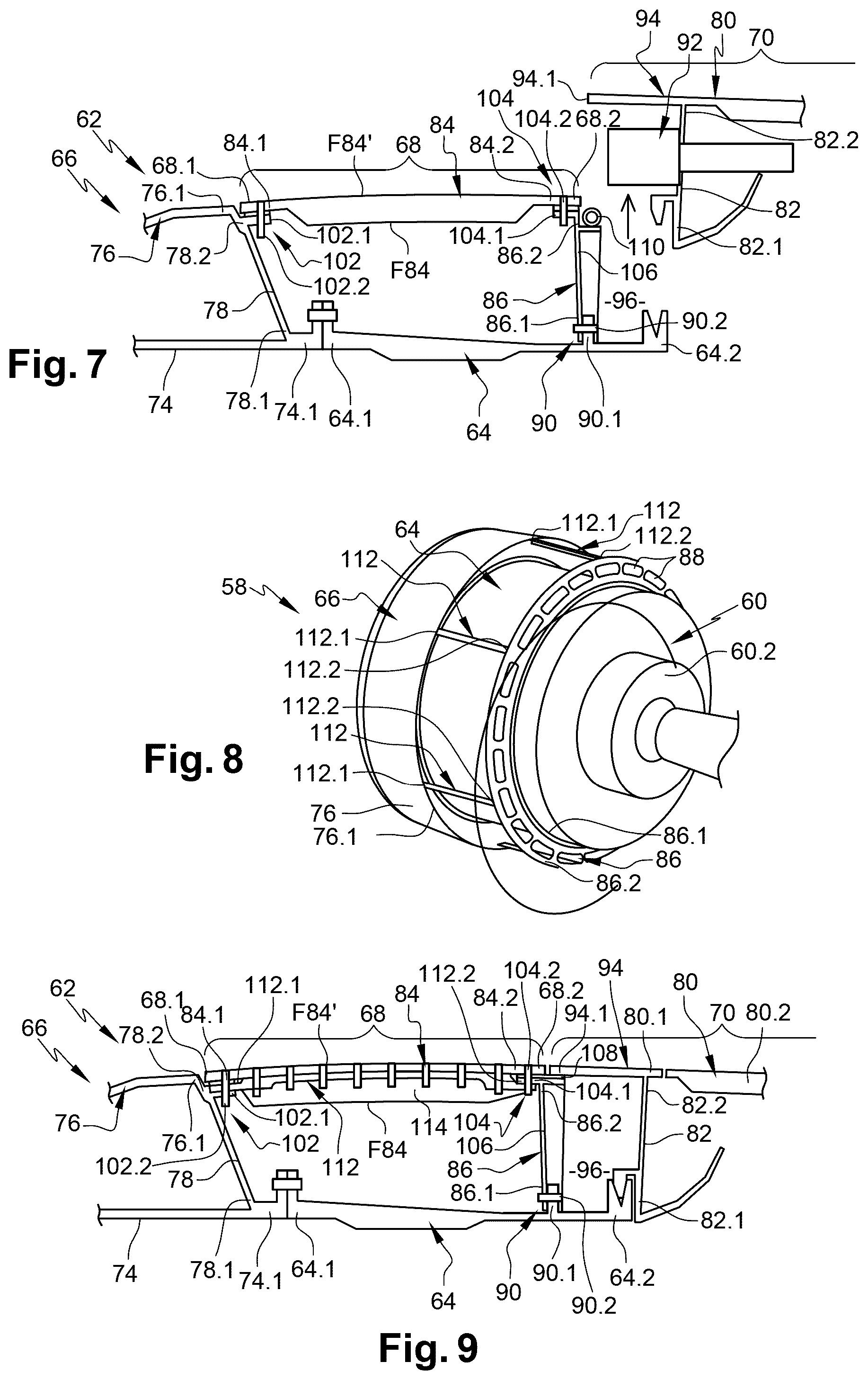 Patent US12319420 Figure 3 – Aircraft propulsion assembly comprising at least one aerodynamic panel which is supported by at least one intermediate radial support, aircraft comprising at least one such propulsion assembly