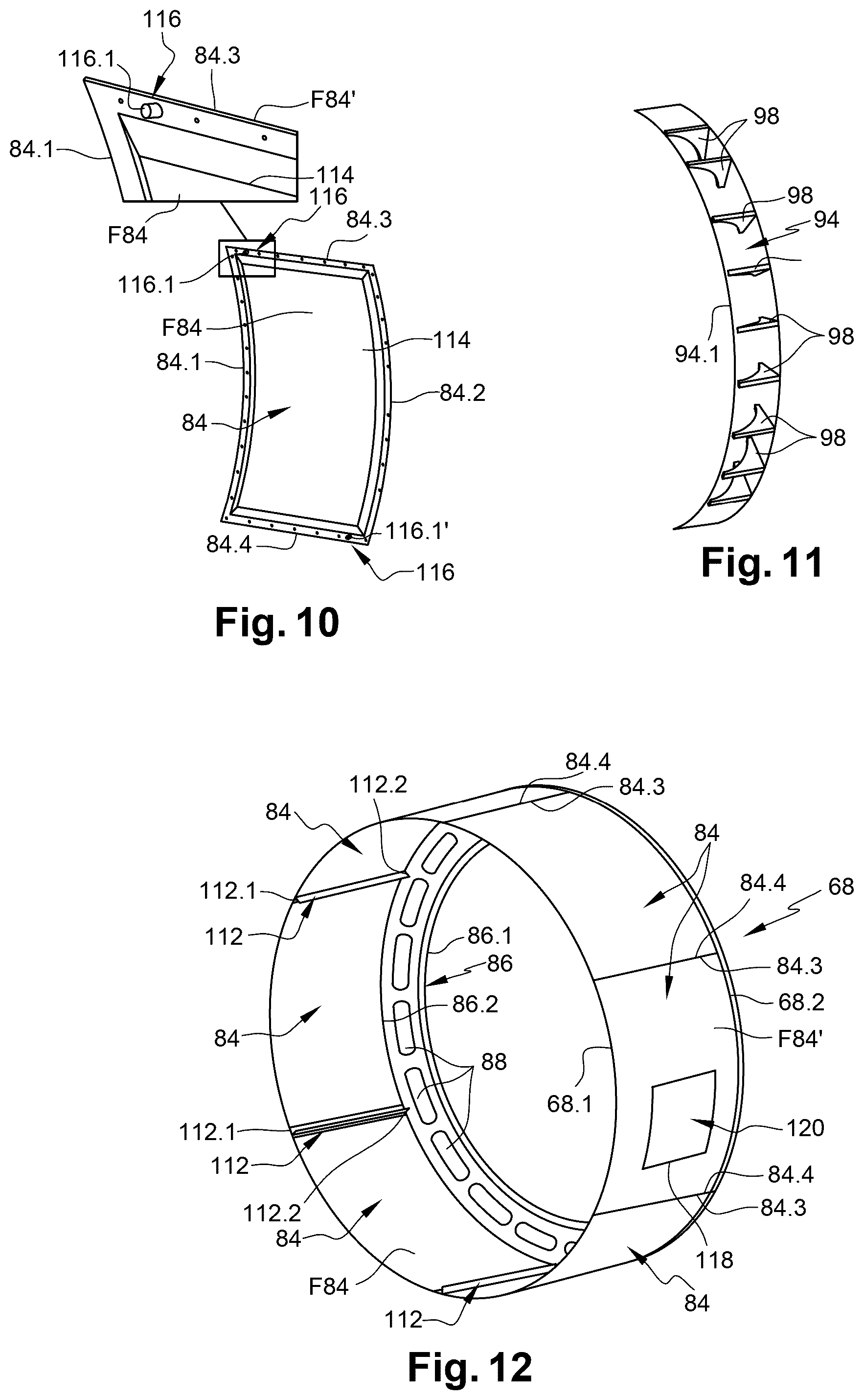 Patent US12319420 Figure 4 – Aircraft propulsion assembly comprising at least one aerodynamic panel which is supported by at least one intermediate radial support, aircraft comprising at least one such propulsion assembly