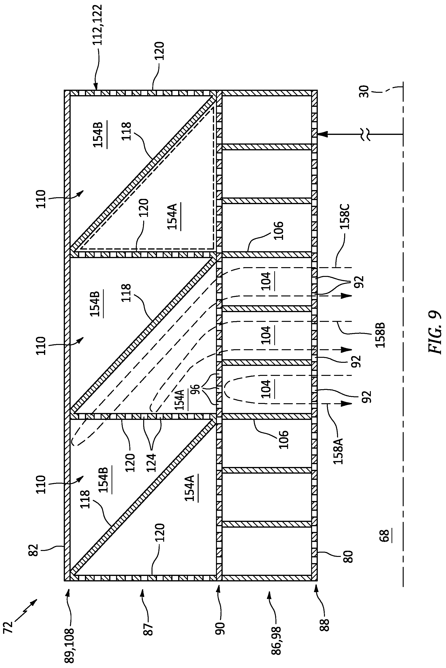 Patent US12319425 Figure 10 – Multi-core acoustic panel for an aircraft propulsion system