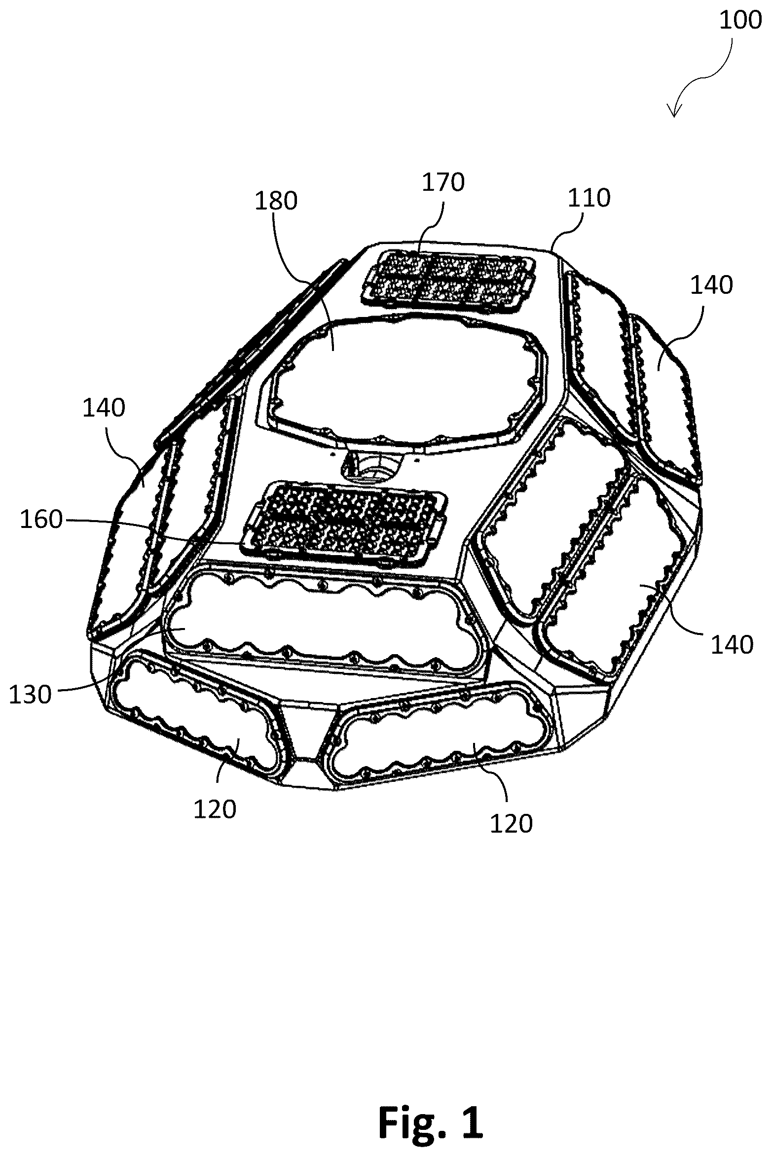 Patent US12319436 — Aircraft fuselage lighting pod — Figure 1