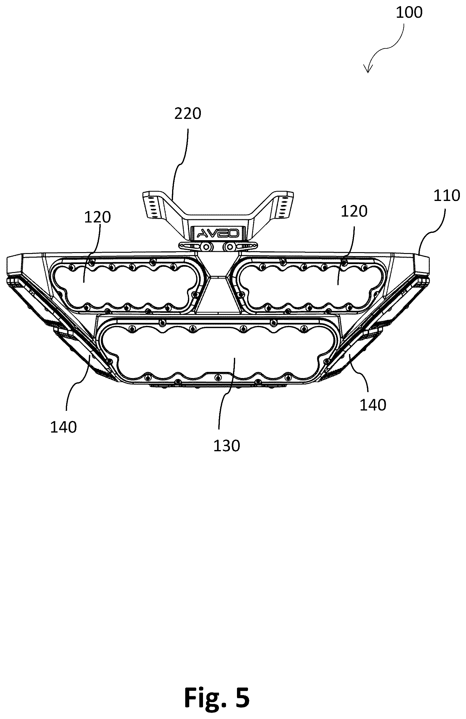 Patent US12319436 Figure 5 – Aircraft fuselage lighting pod