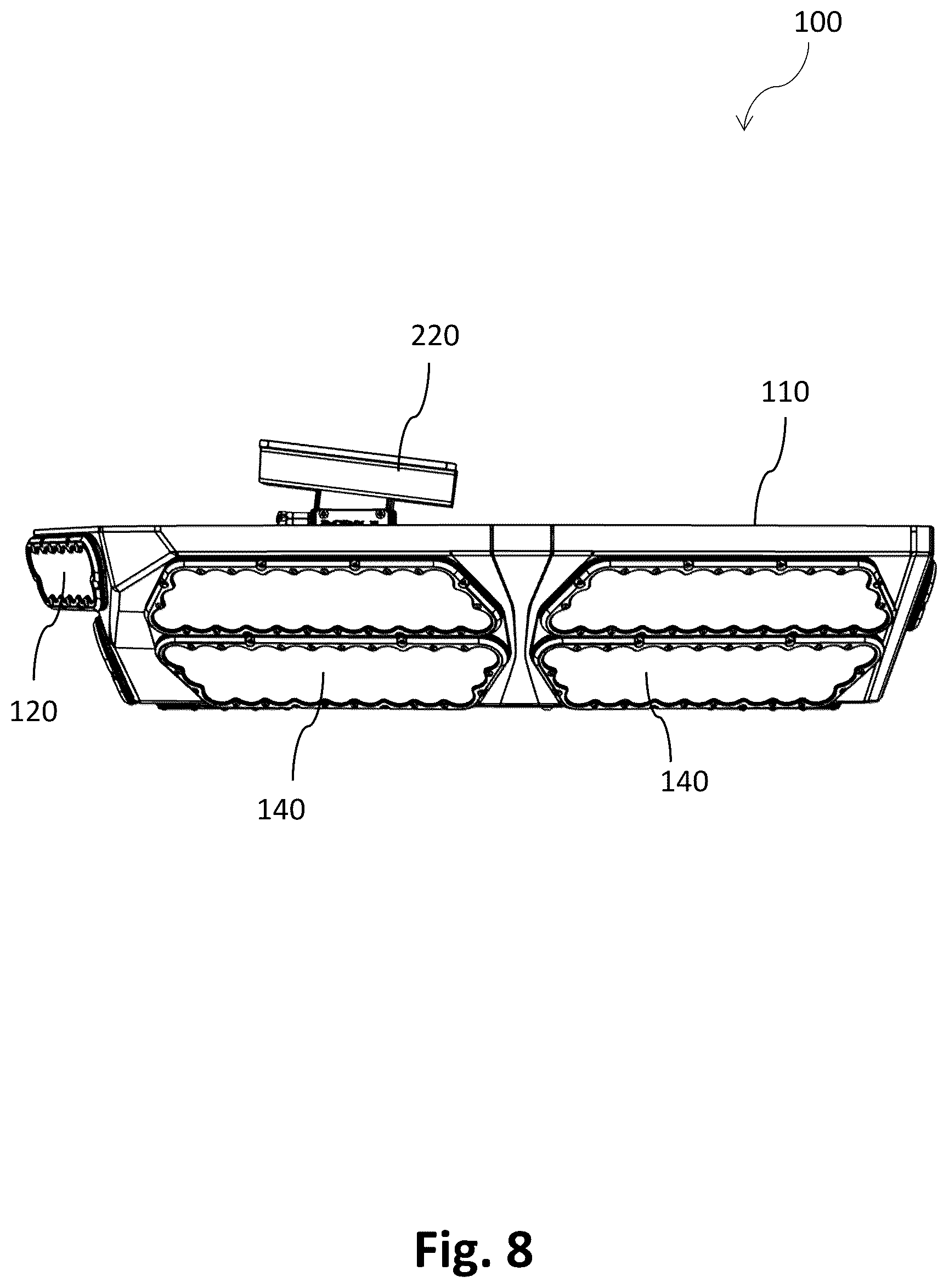 Patent US12319436 Figure 8 – Aircraft fuselage lighting pod