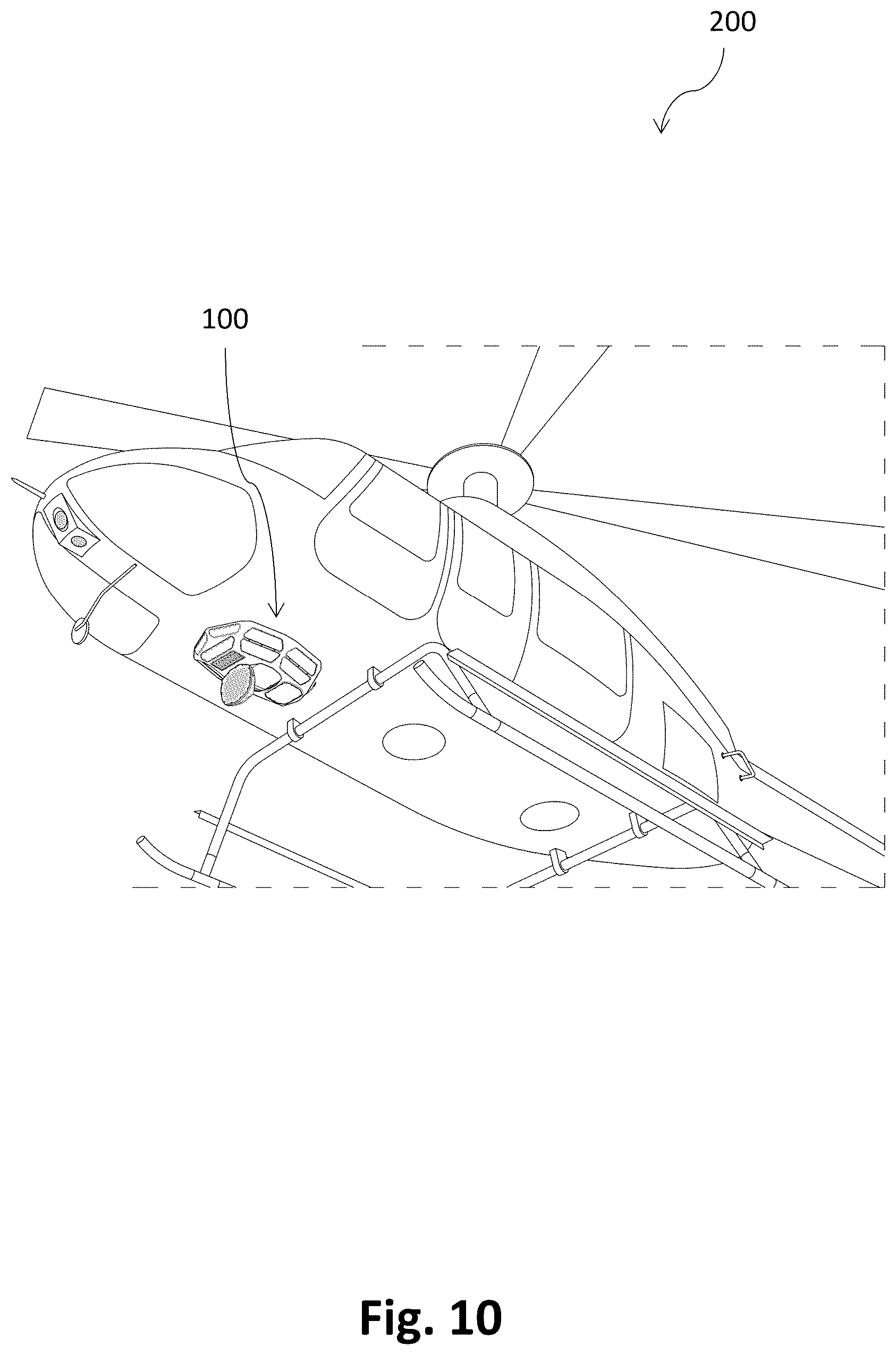 Patent US12319436 Figure 10 – Aircraft fuselage lighting pod