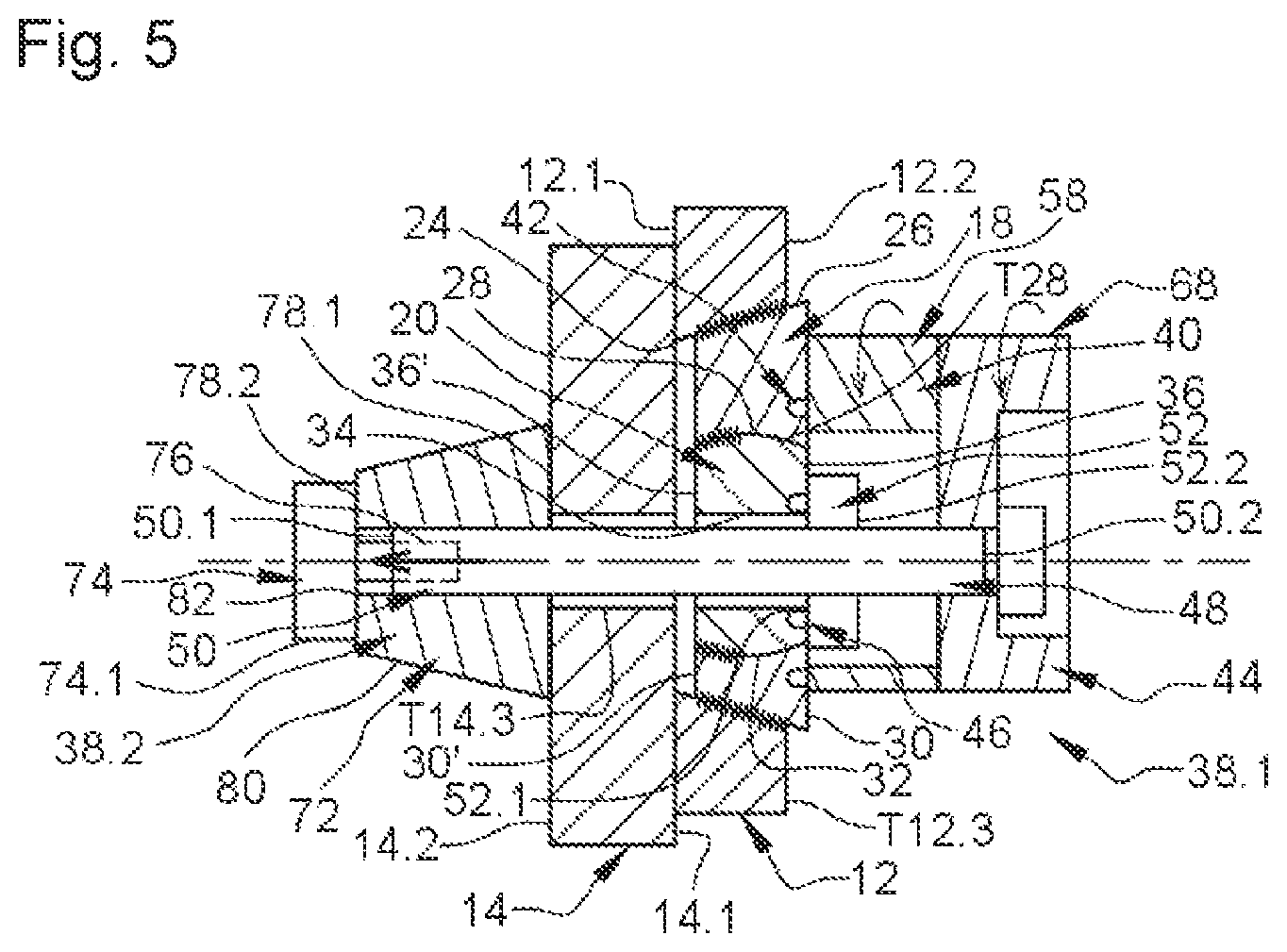 Patent US12319440 Figure 5 – Connecting device comprising two off-center rings with a frustoconical and/or spherical bearing surface, aircraft or aircraft floor comprising at least two portions connected by at least one such connecting device