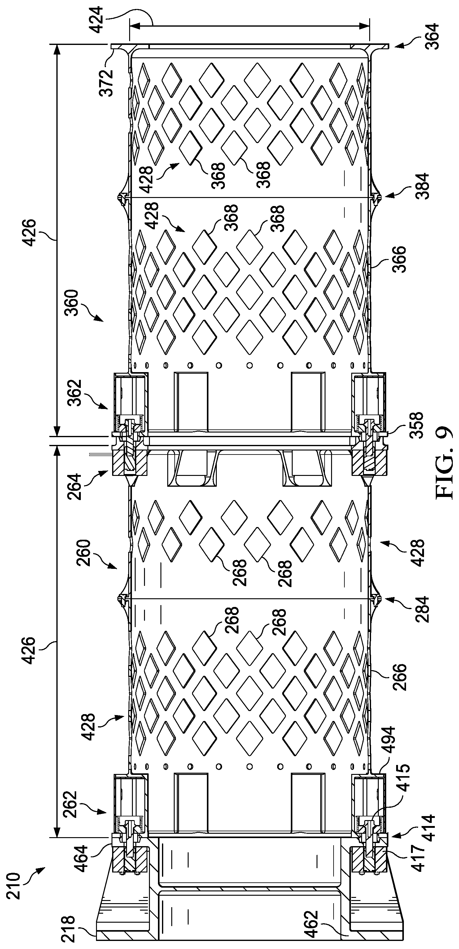 Patent US12319443 Figure 8 – Stacked satellite assemblies and related methods