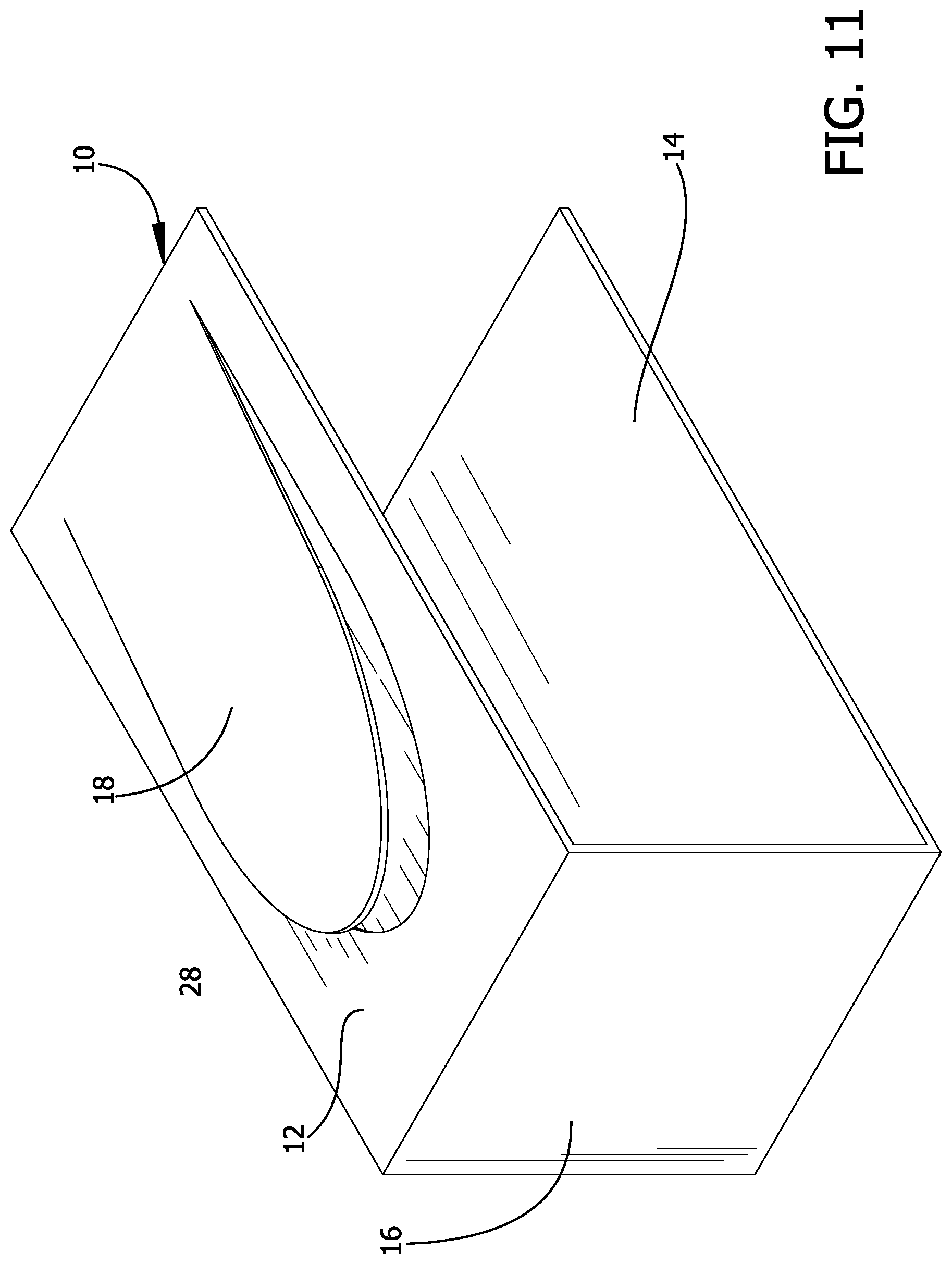 Patent US12319452 Figure 11 – Plastic wrap securing bracket