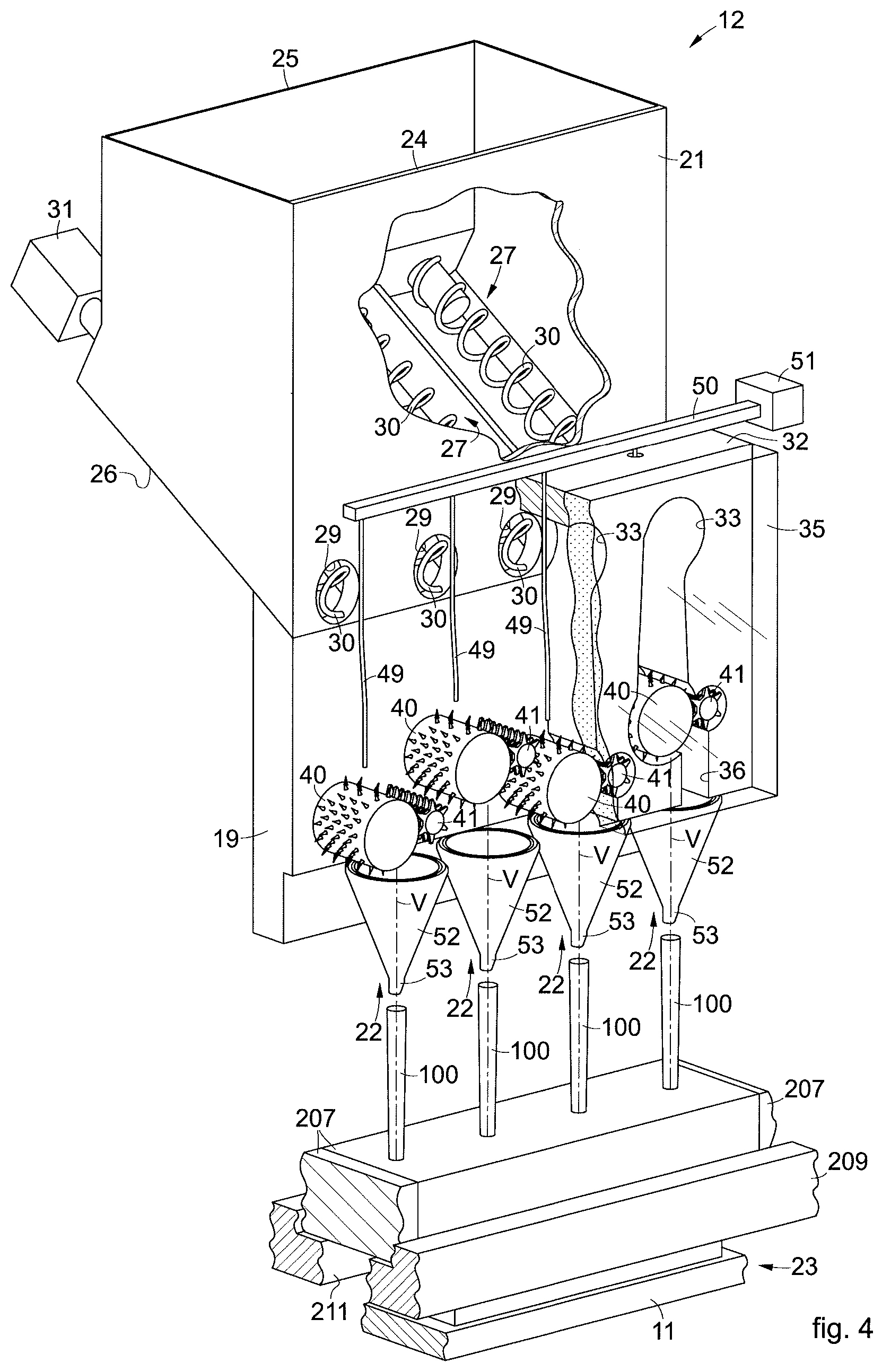 Patent US12319455 Figure 3 – Filling apparatus and method for automatically filling containers