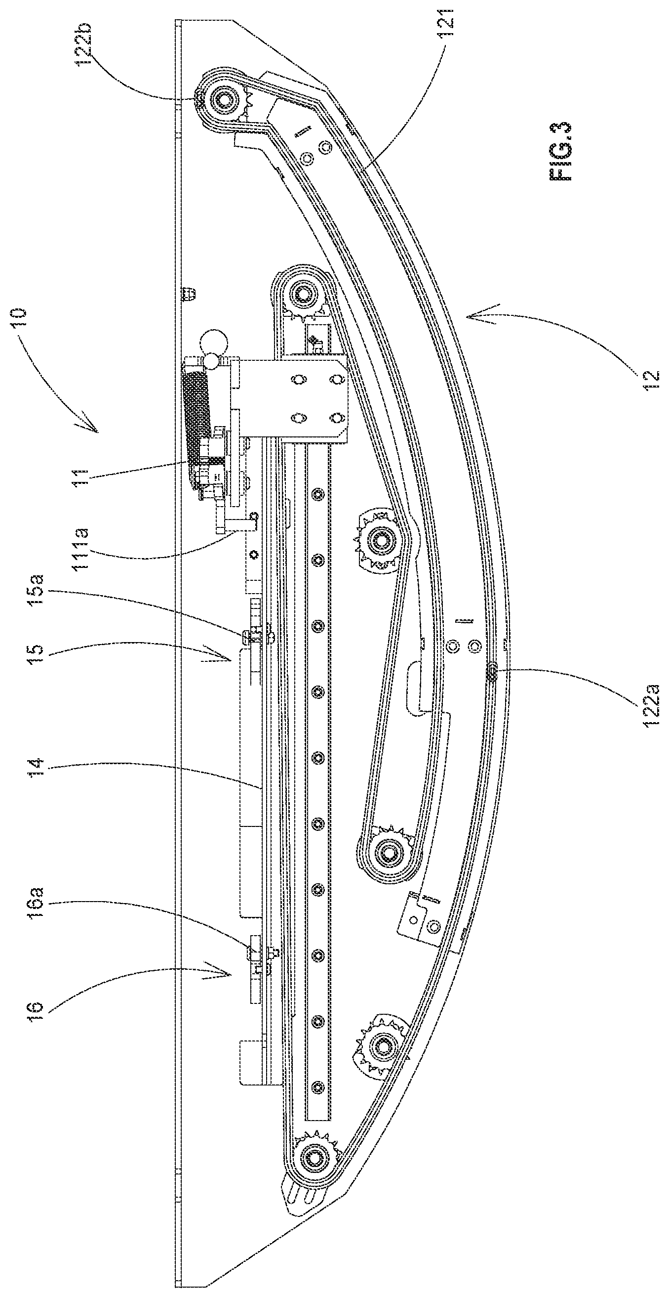 Patent US12319456 Figure 2 – Film gripping and releasing device for pallet wrapping machines and related method of operation