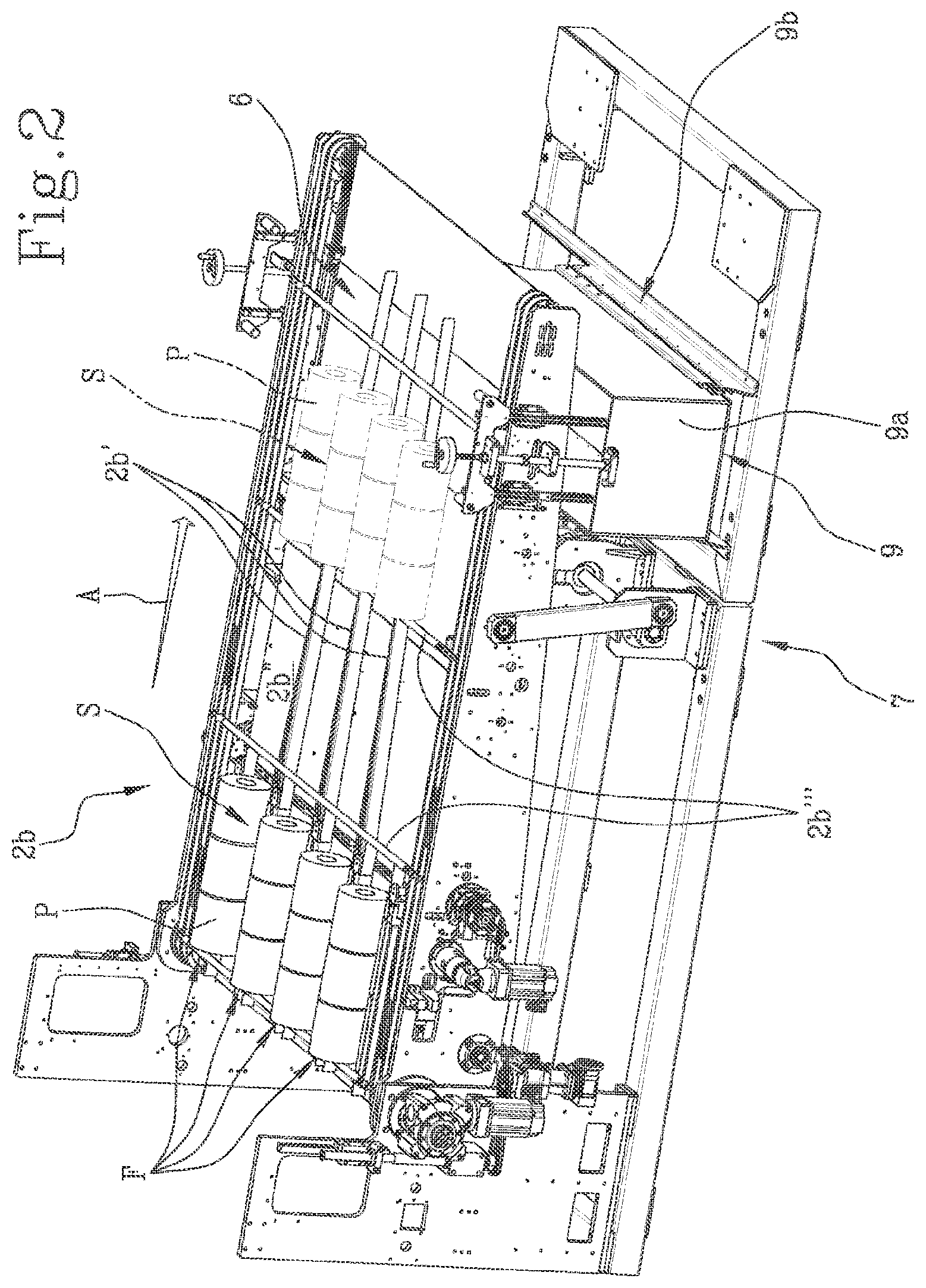 Patent US12319459 Figure 2 – Machine for packaging groups of tissue products and method for checking the conformity of layers of groups of tissue products