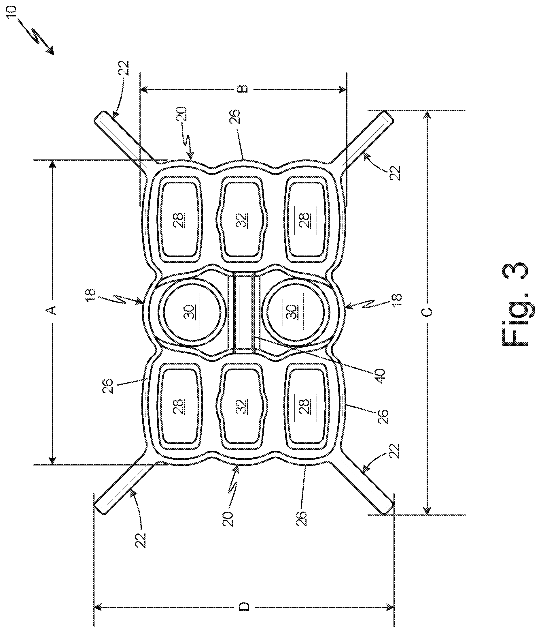 Patent US12319464 Figure 3 – Caddy with spill prevention stabilizers