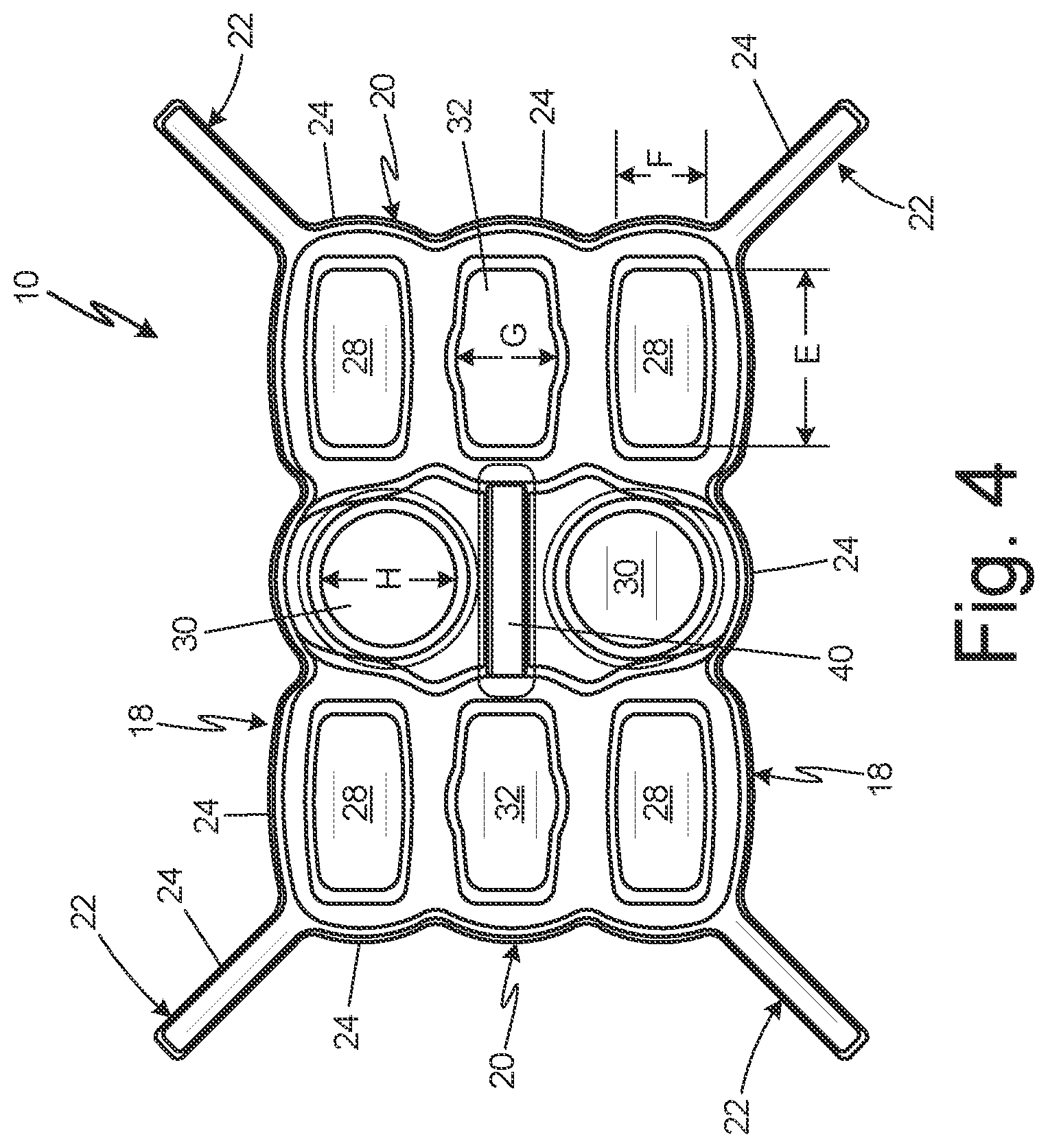 Patent US12319464 Figure 4 – Caddy with spill prevention stabilizers