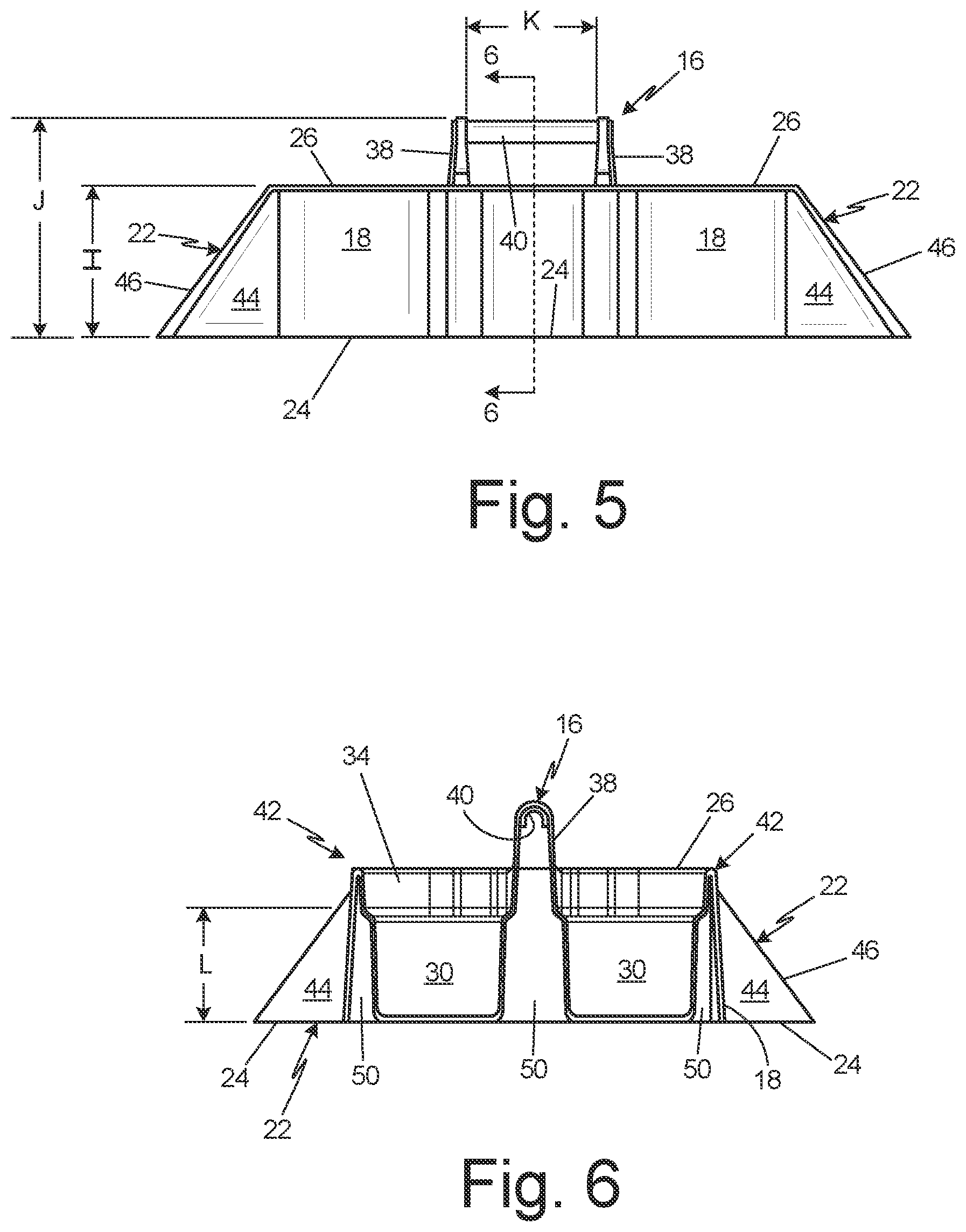 Patent US12319464 Figure 5 – Caddy with spill prevention stabilizers