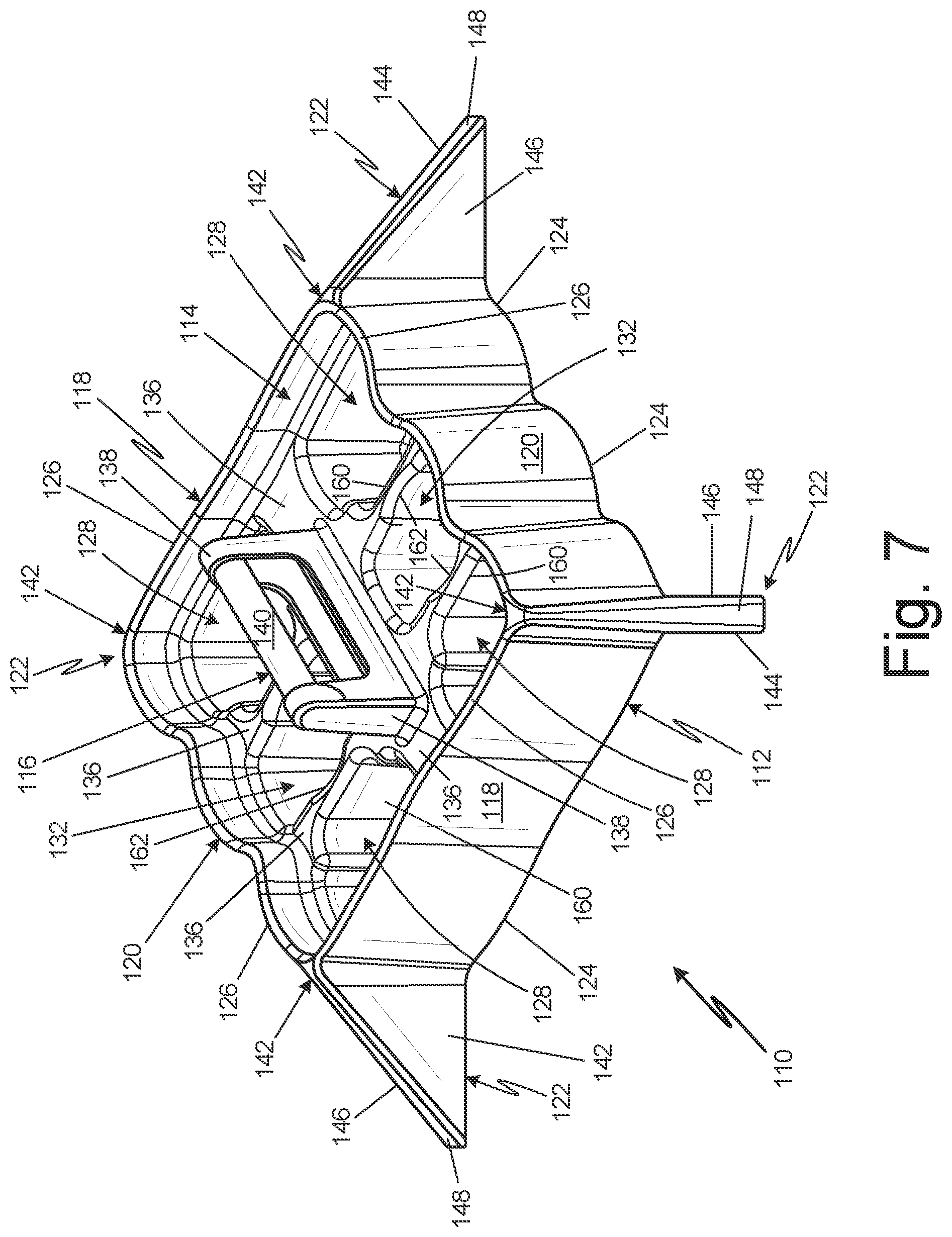 Patent US12319464 Figure 6 – Caddy with spill prevention stabilizers