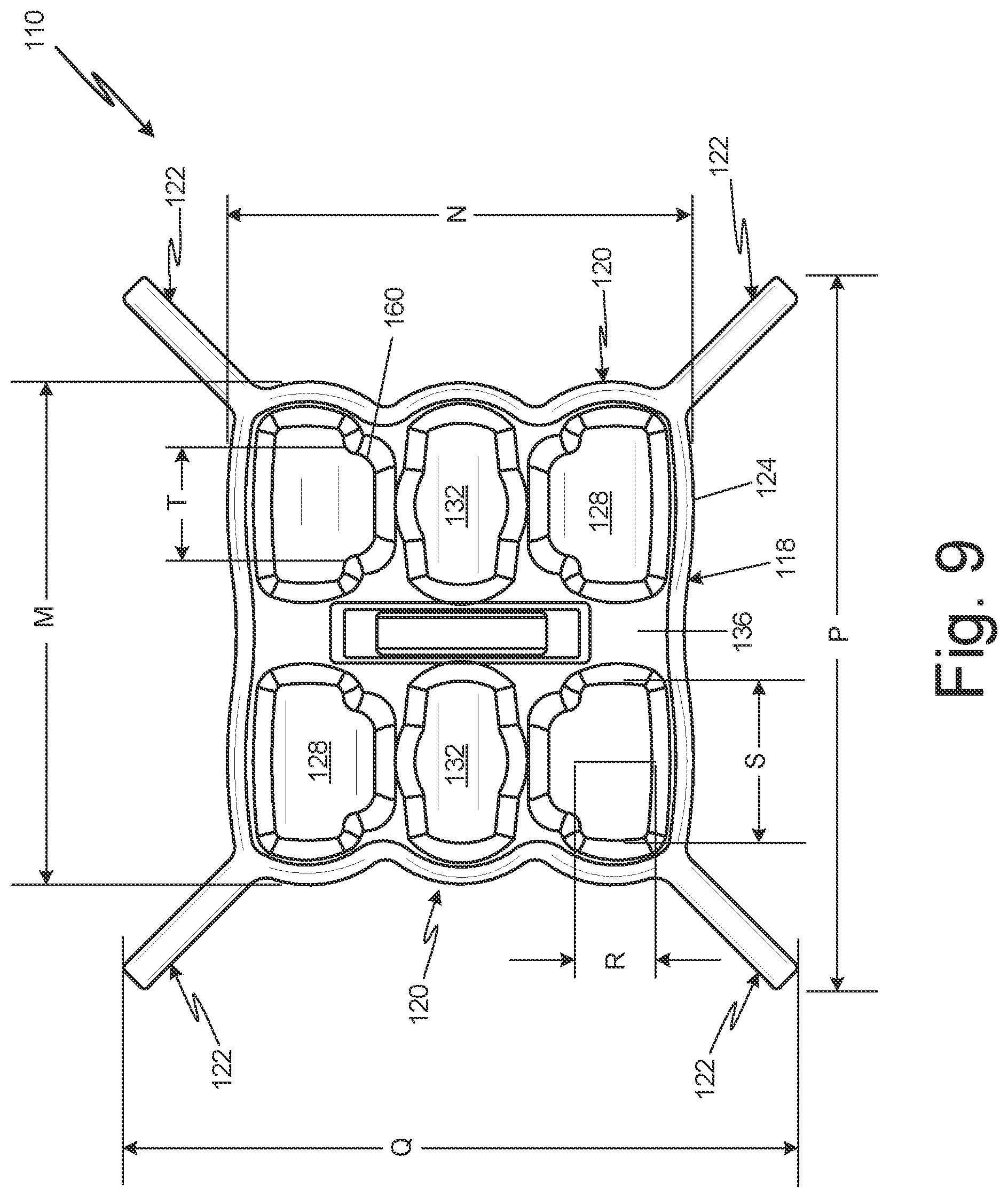 Patent US12319464 Figure 8 – Caddy with spill prevention stabilizers