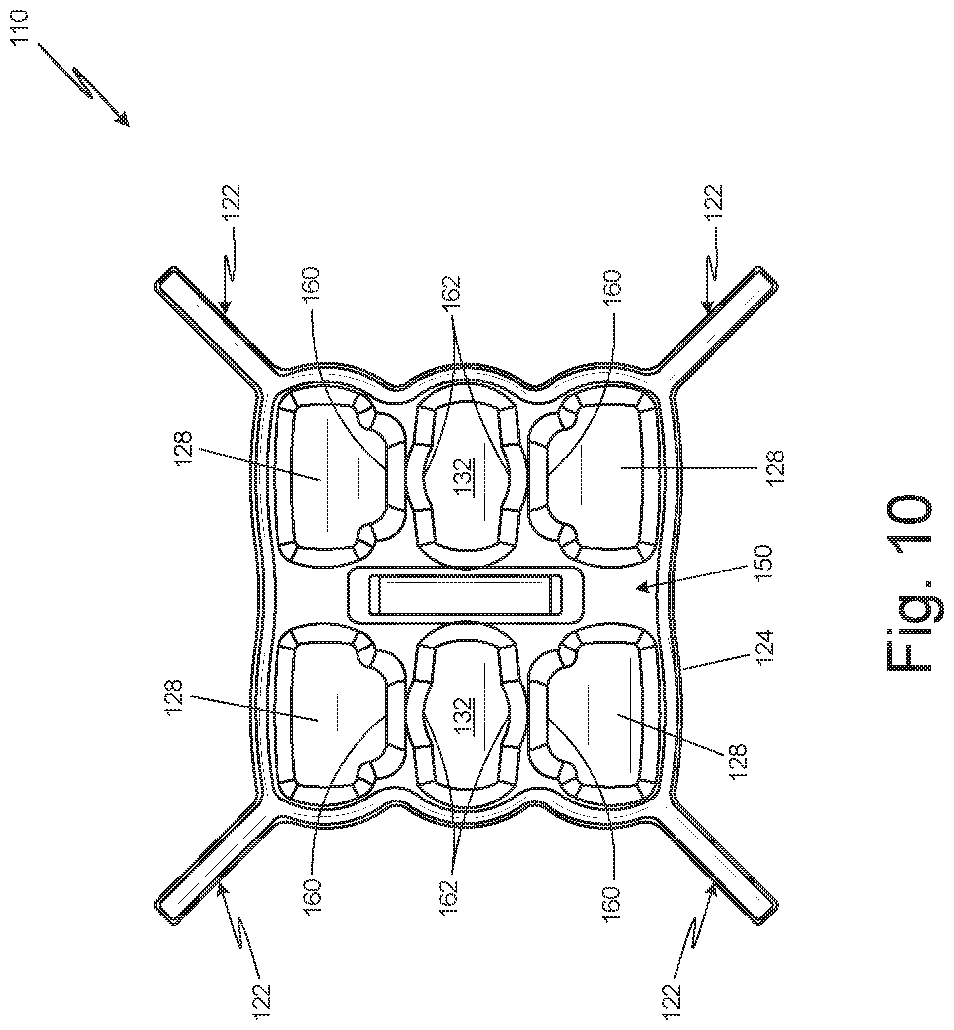 Patent US12319464 Figure 9 – Caddy with spill prevention stabilizers