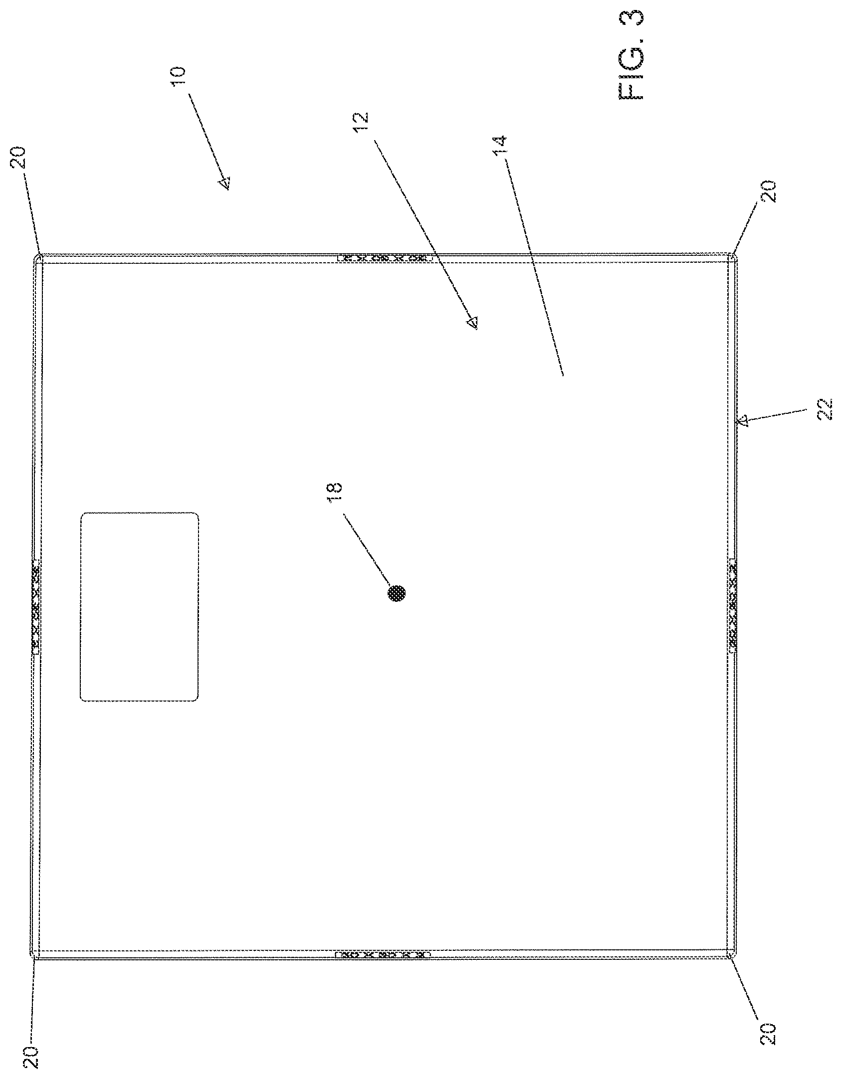 Patent US12319468 Figure 3 – Molded equipment pad with arc-shaped ribs