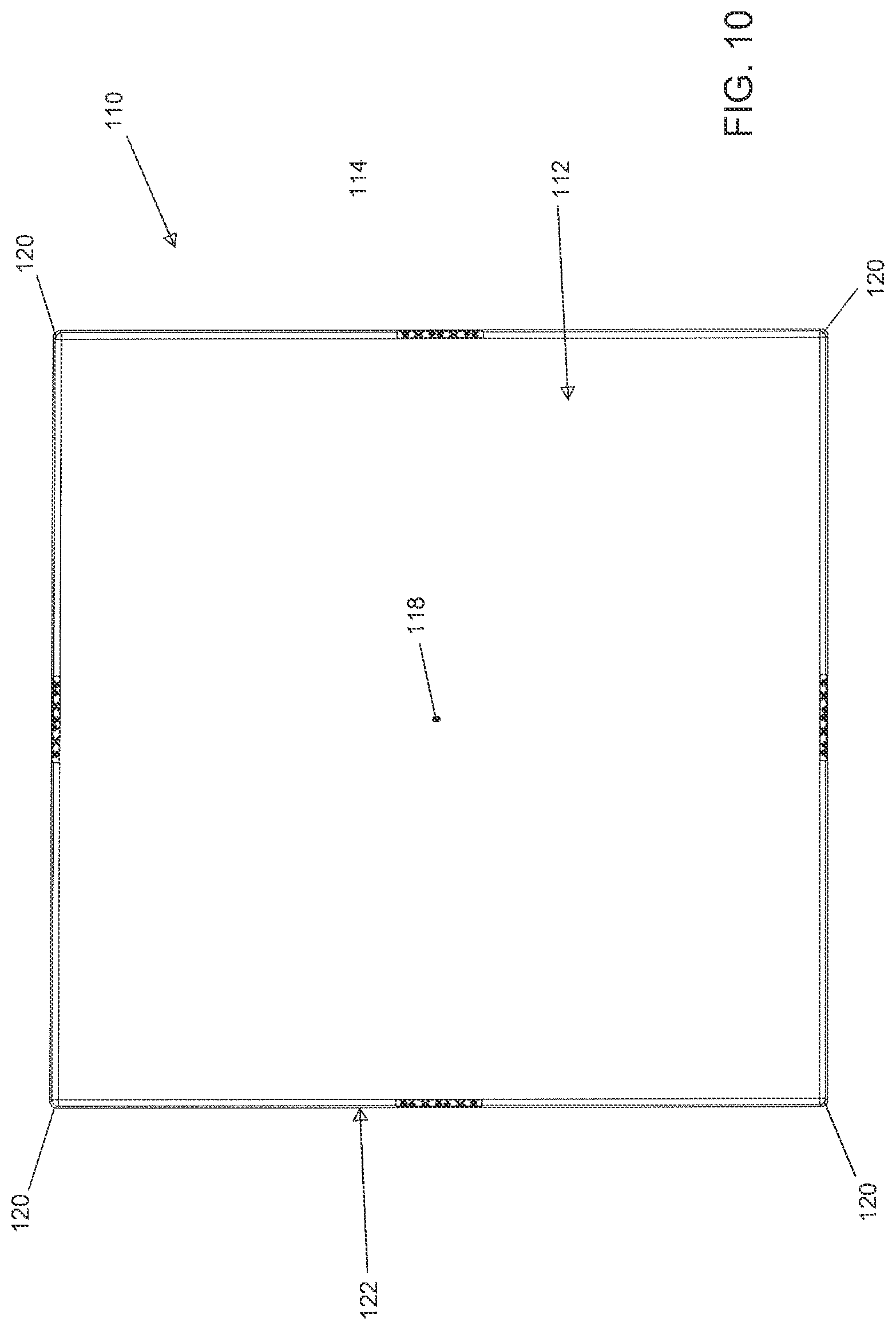 Patent US12319468 Figure 10 – Molded equipment pad with arc-shaped ribs