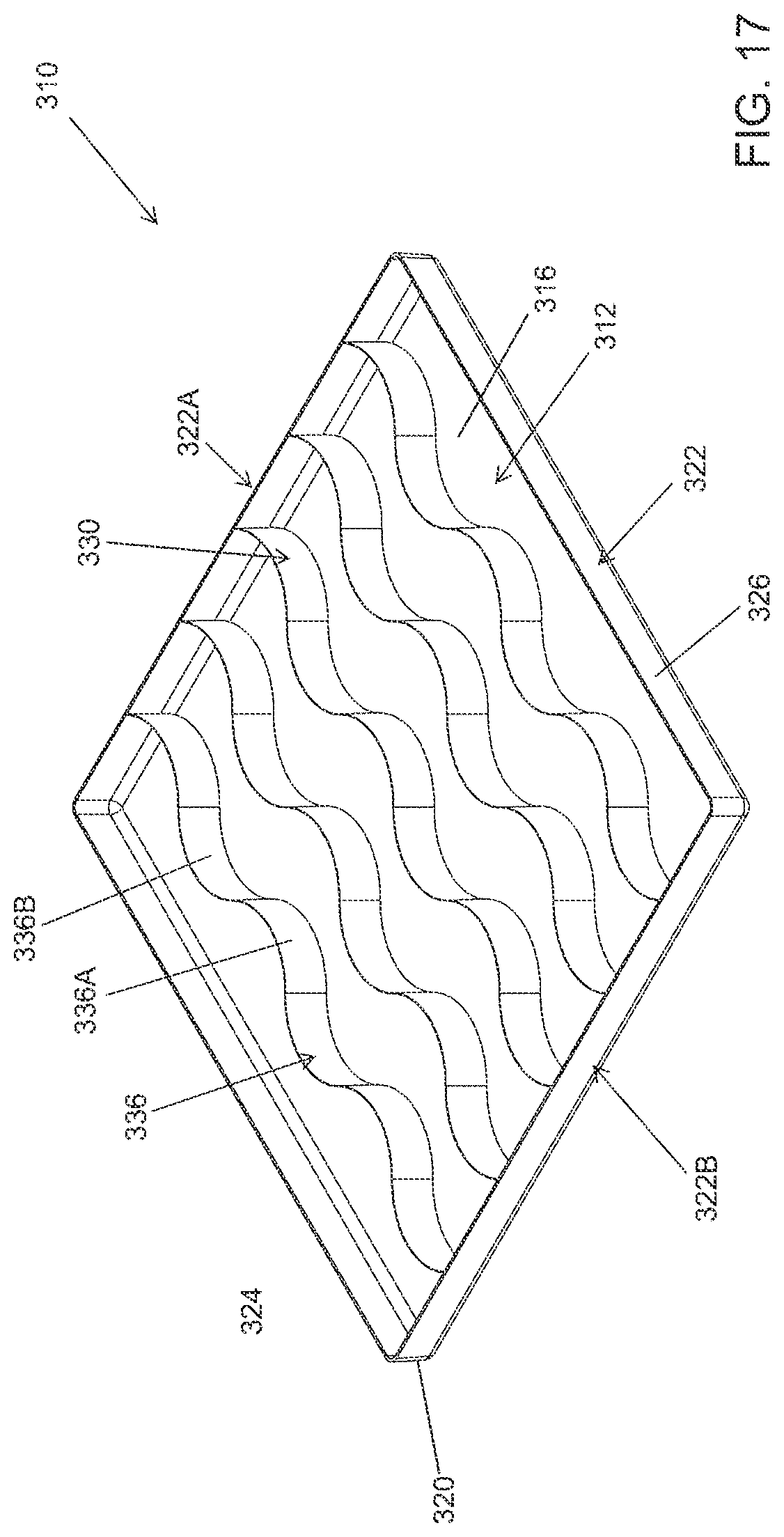 Patent US12319468 Figure 17 – Molded equipment pad with arc-shaped ribs
