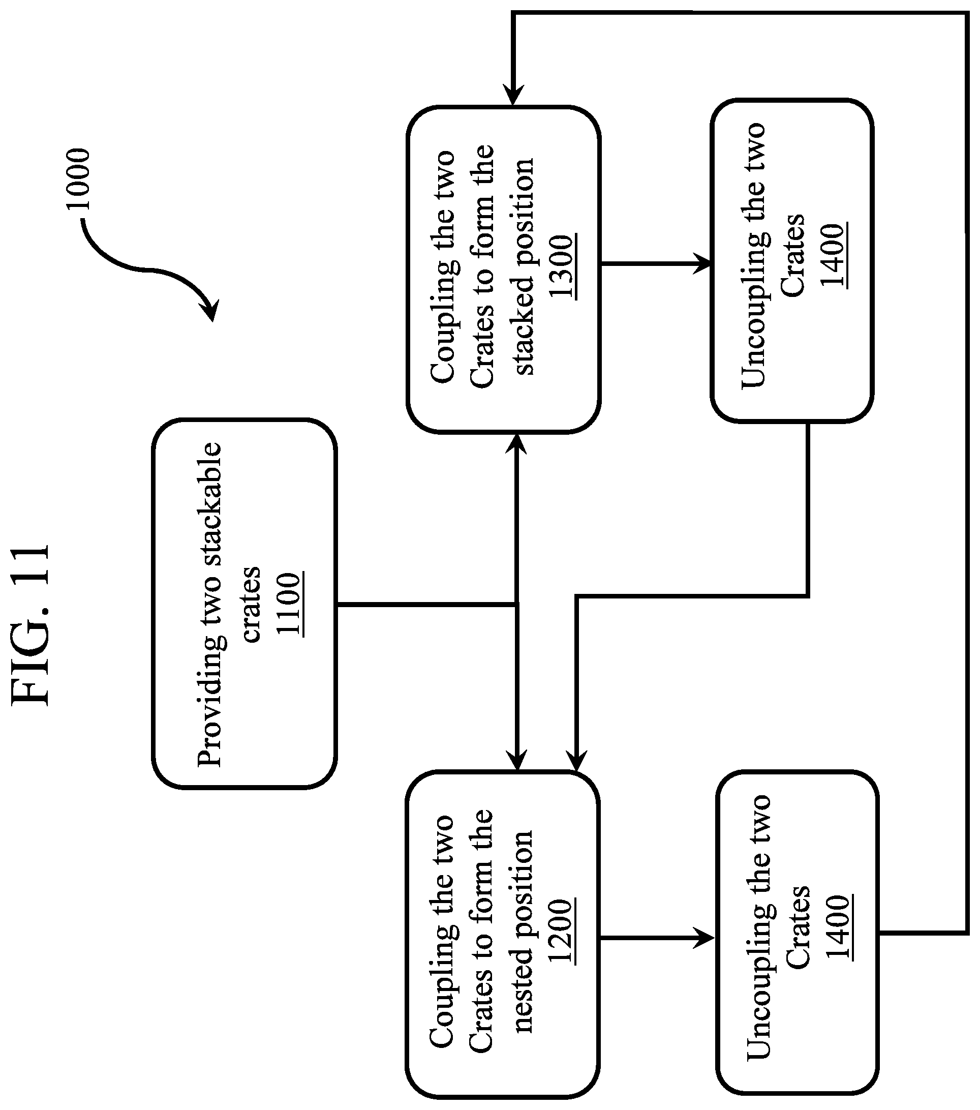 Patent US12319470 Figure 6 – Stackable crate