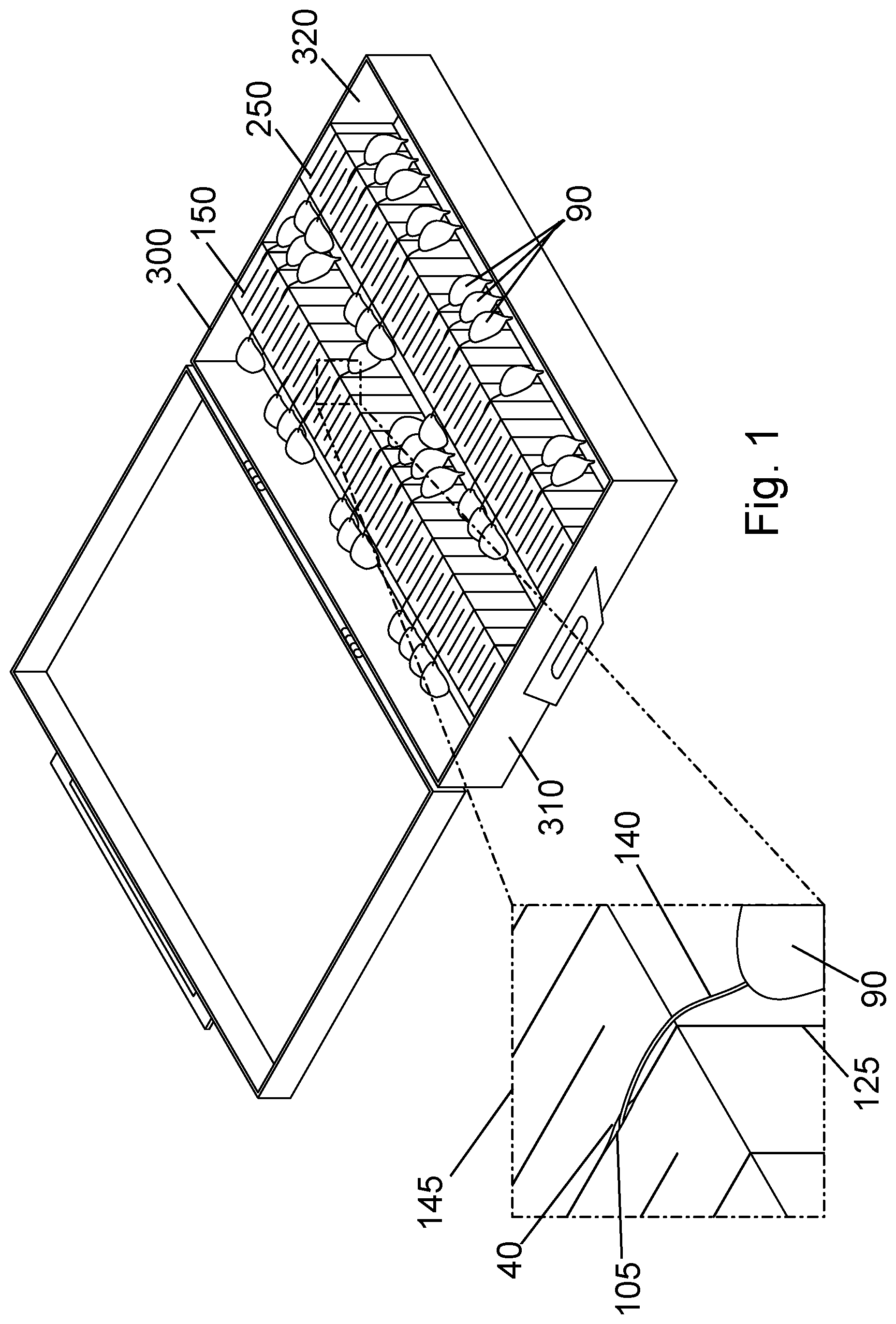 Patent US12319472 Figure 1 – Compression based fish hook holding device