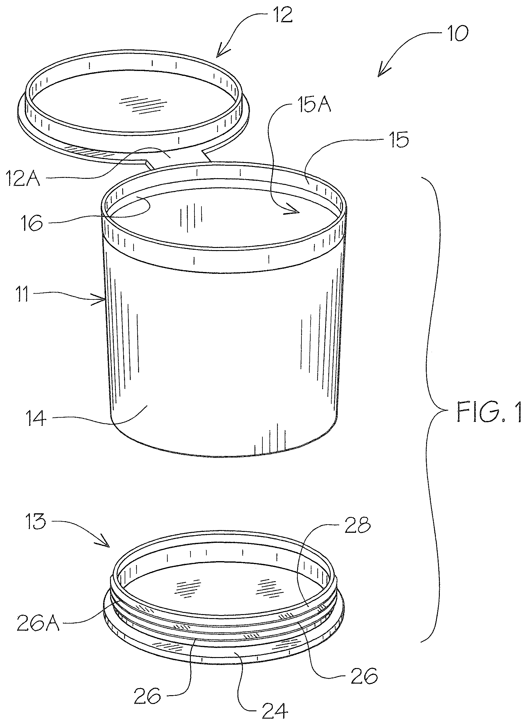 Patent US12319474 Figure 1 – Plastic container and method of manufacture