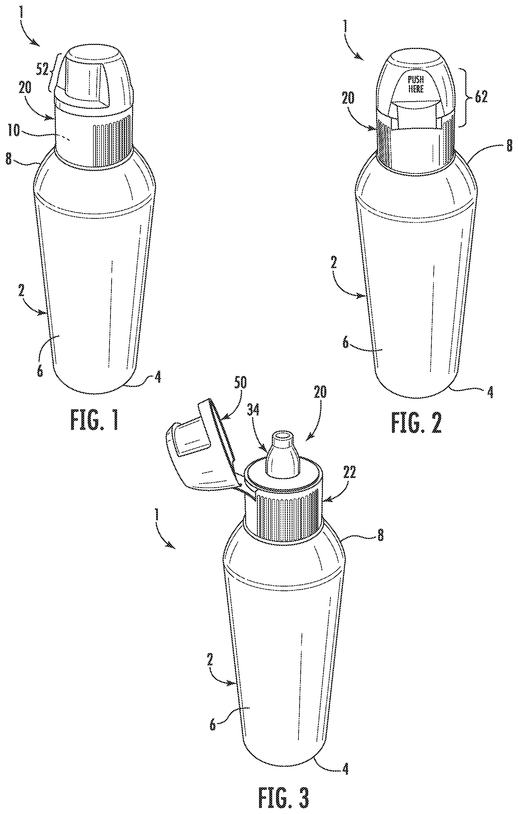 Patent US12319475 — Cap for a tattoo bottle with secure lid — Figure 1