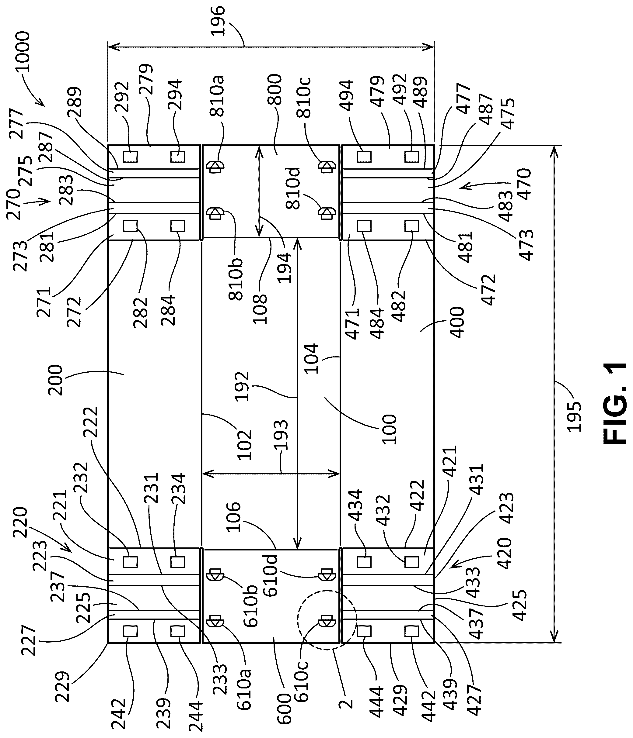 Patent US12319476 Figure 1 – Packaging assembly