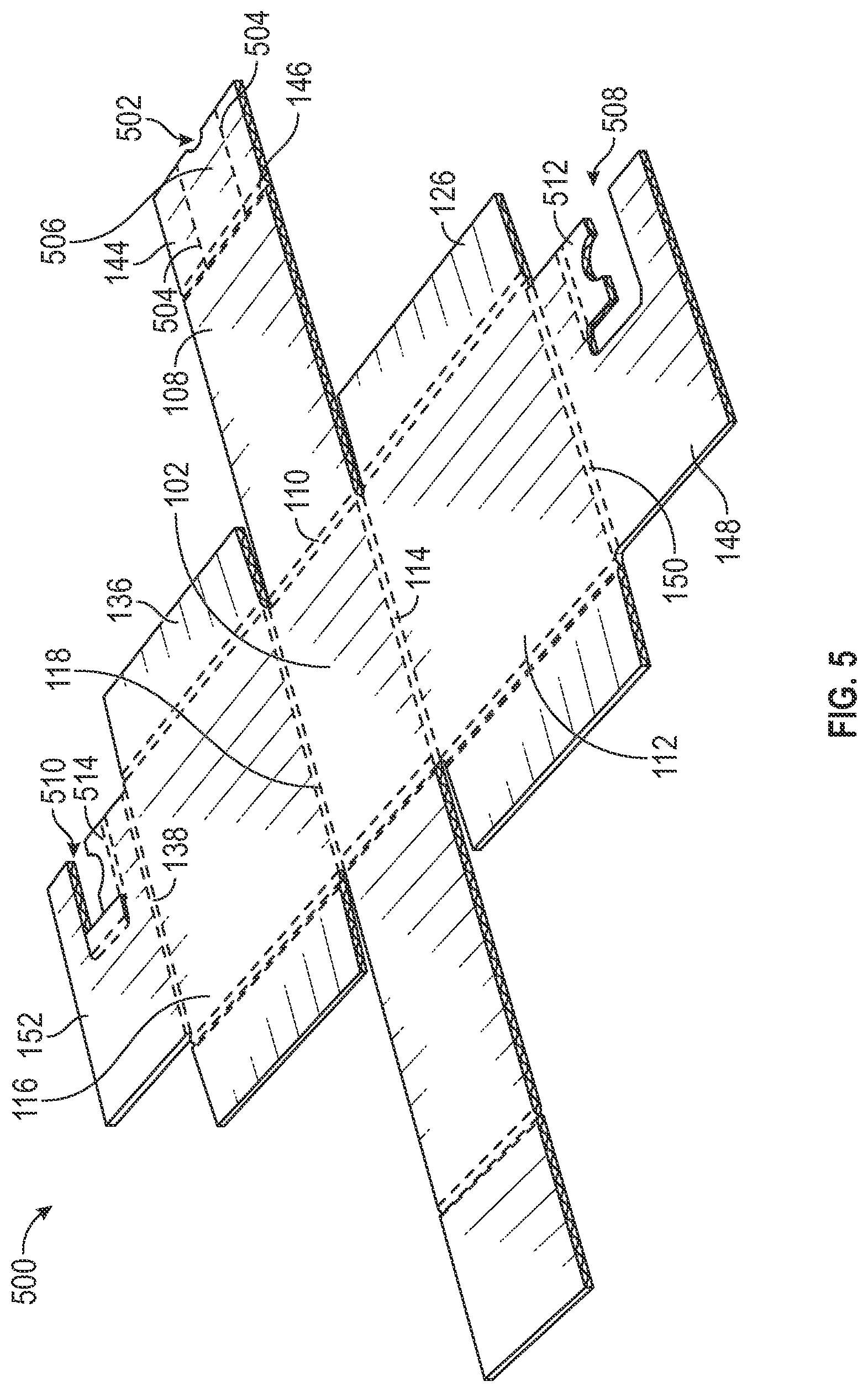 Patent US12319478 Figure 5 – Box blanks, systems, and methods