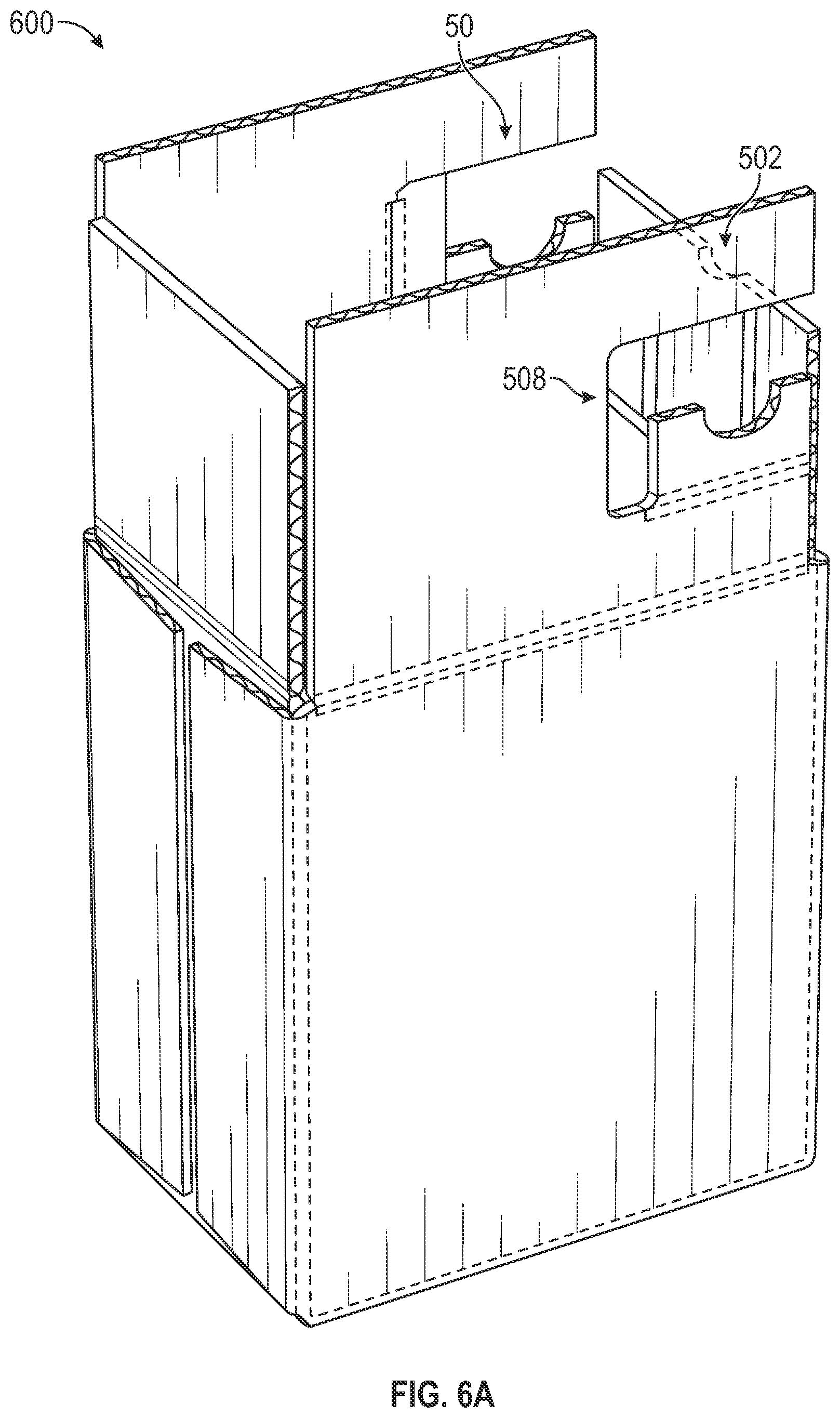 Patent US12319478 Figure 6 – Box blanks, systems, and methods