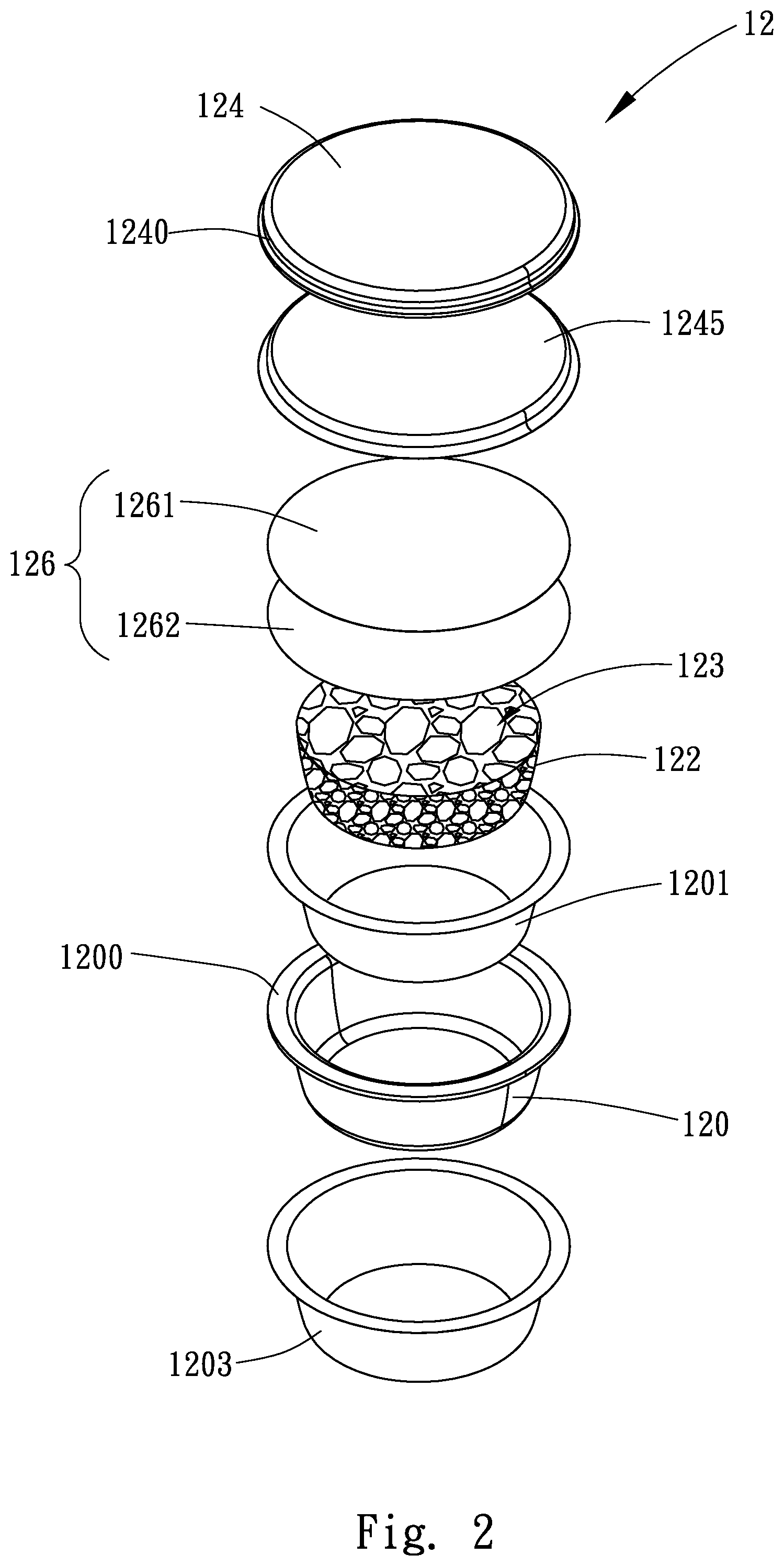 Patent US12319482 Figure 2 – Paper fragrance capsule with breathable film