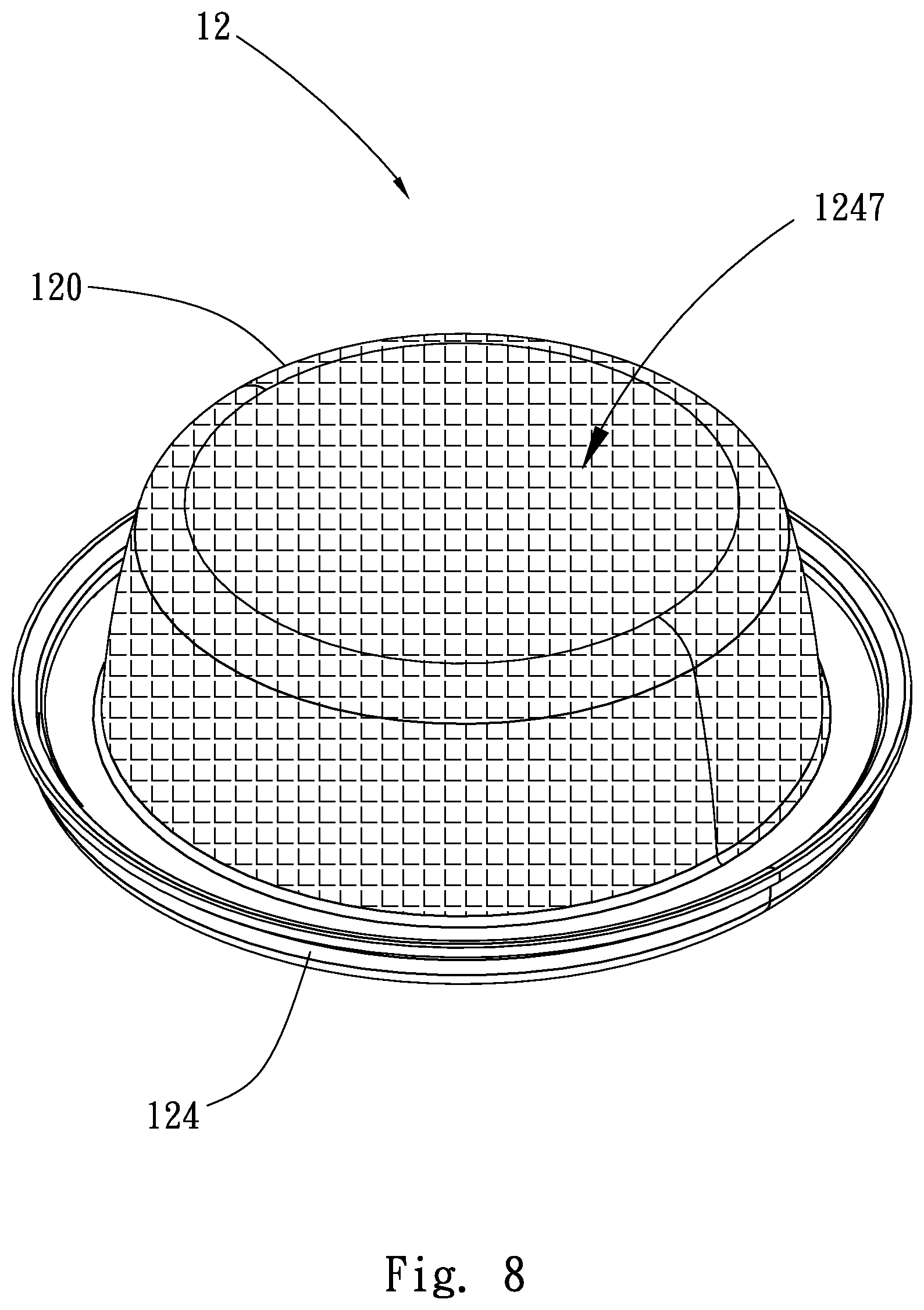 Patent US12319482 Figure 8 – Paper fragrance capsule with breathable film