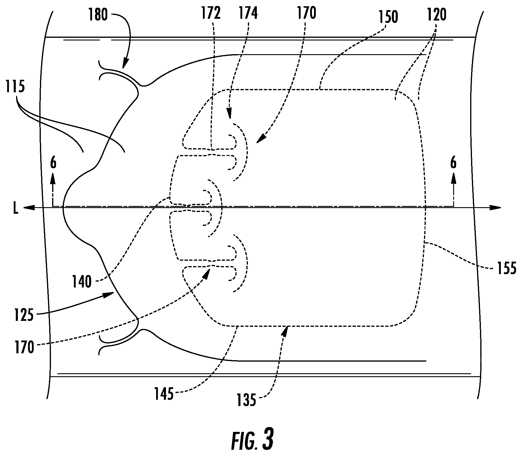 Patent US12319485 Figure 5 – Die cut opening for multi-layer flexible package