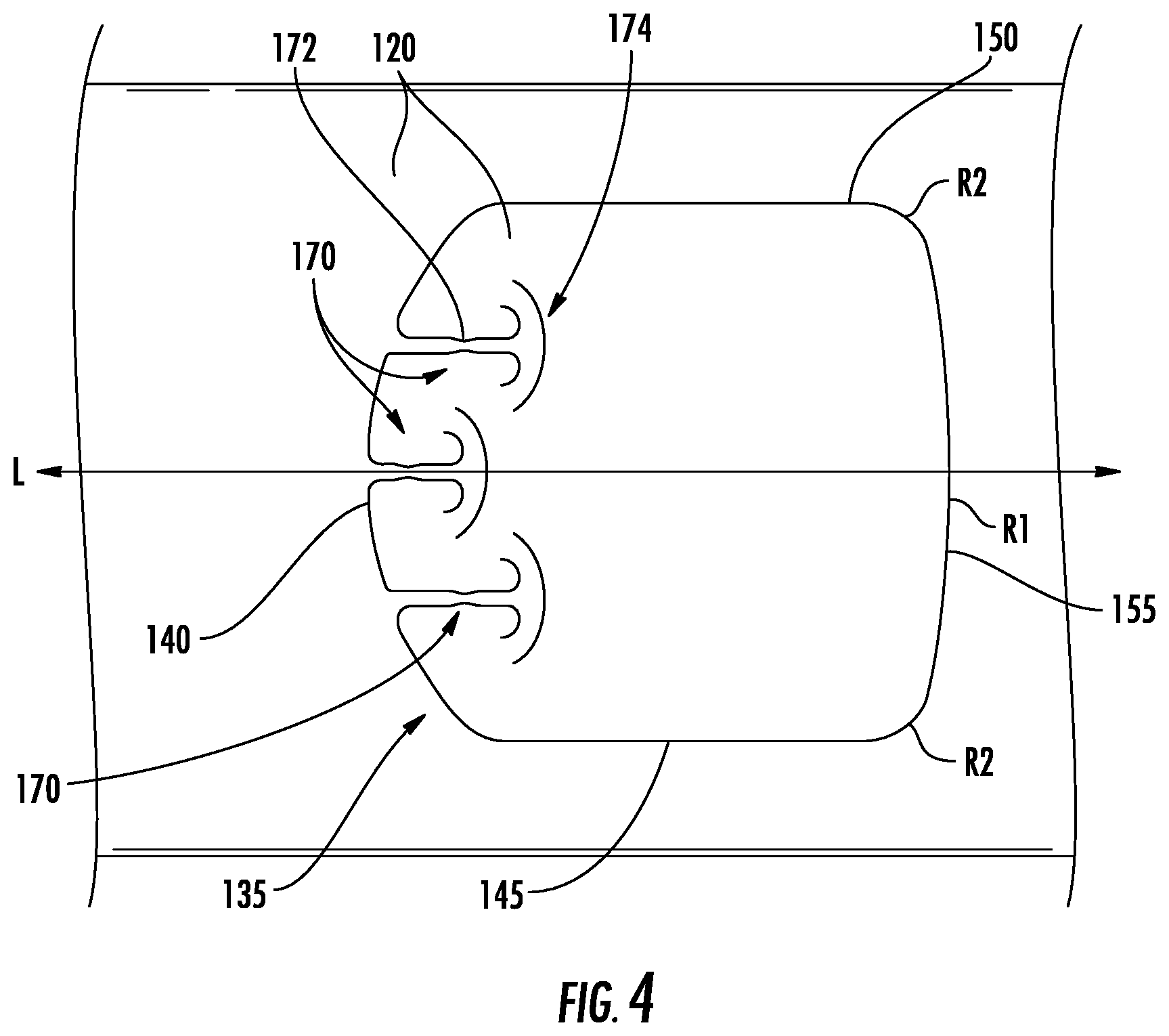 Patent US12319485 Figure 6 – Die cut opening for multi-layer flexible package