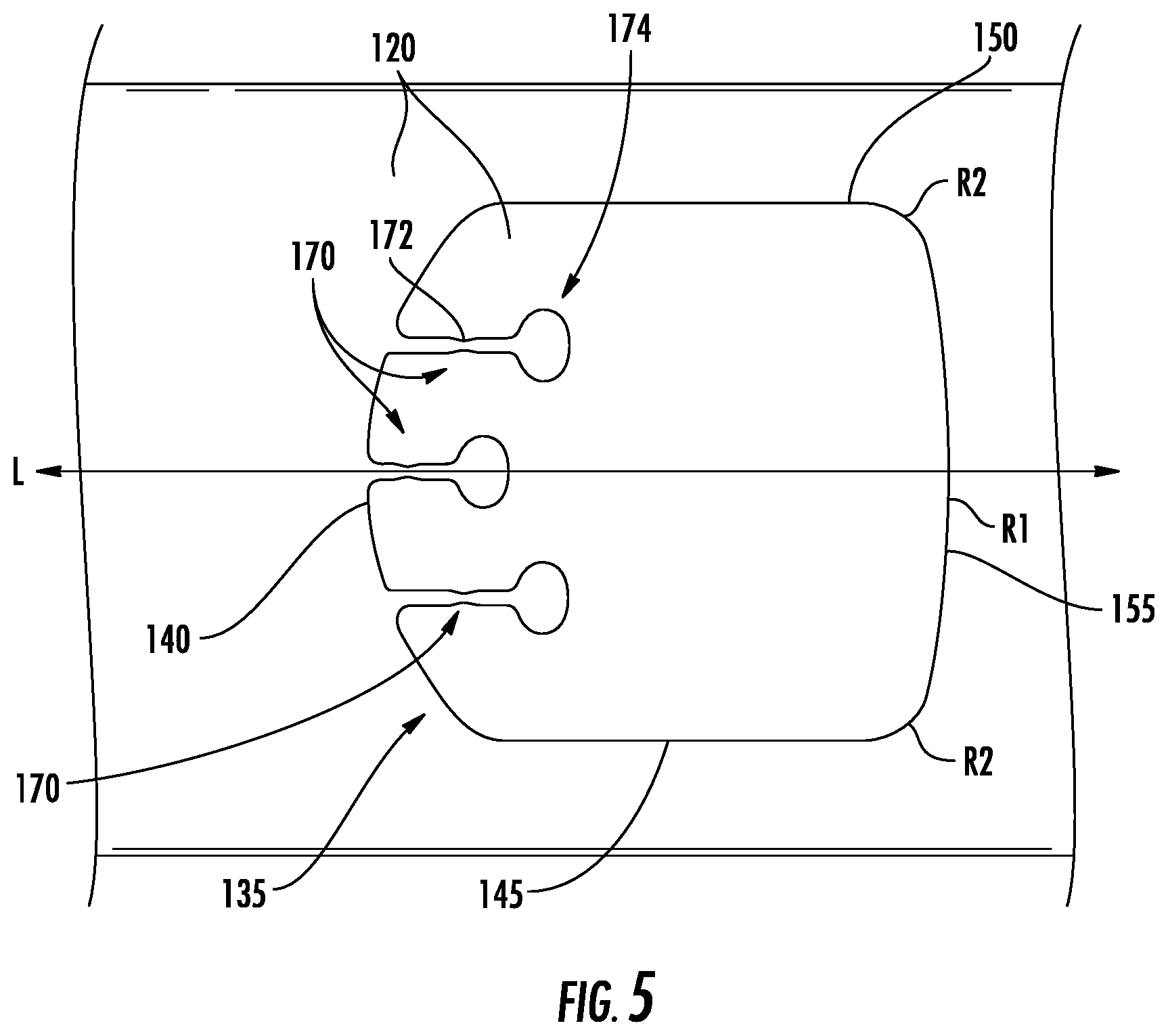 Patent US12319485 Figure 7 – Die cut opening for multi-layer flexible package