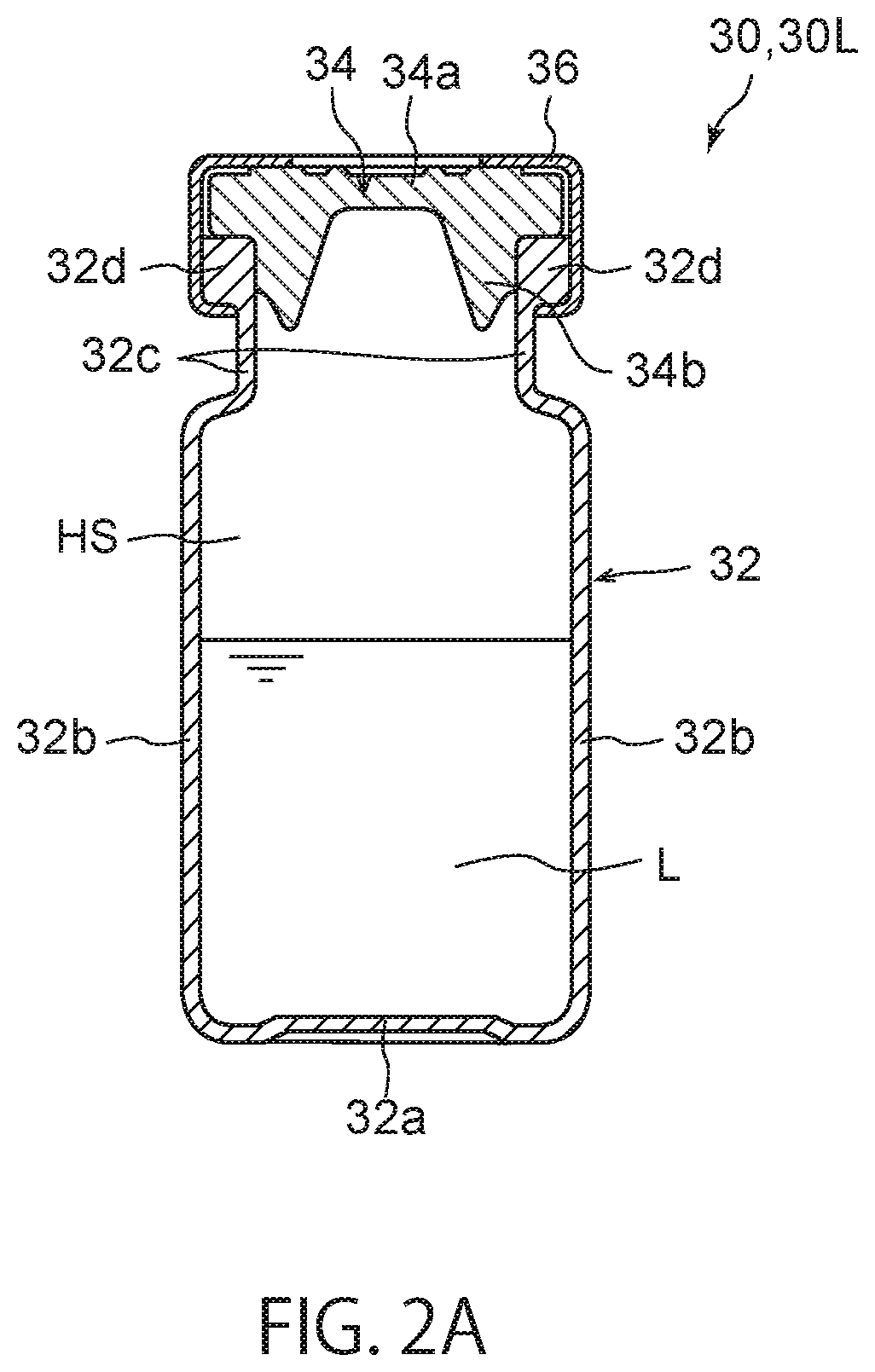 Patent US12319487 Figure 2 – Liquid-containing combination container, container set, and method of manufacturing liquid-containing container