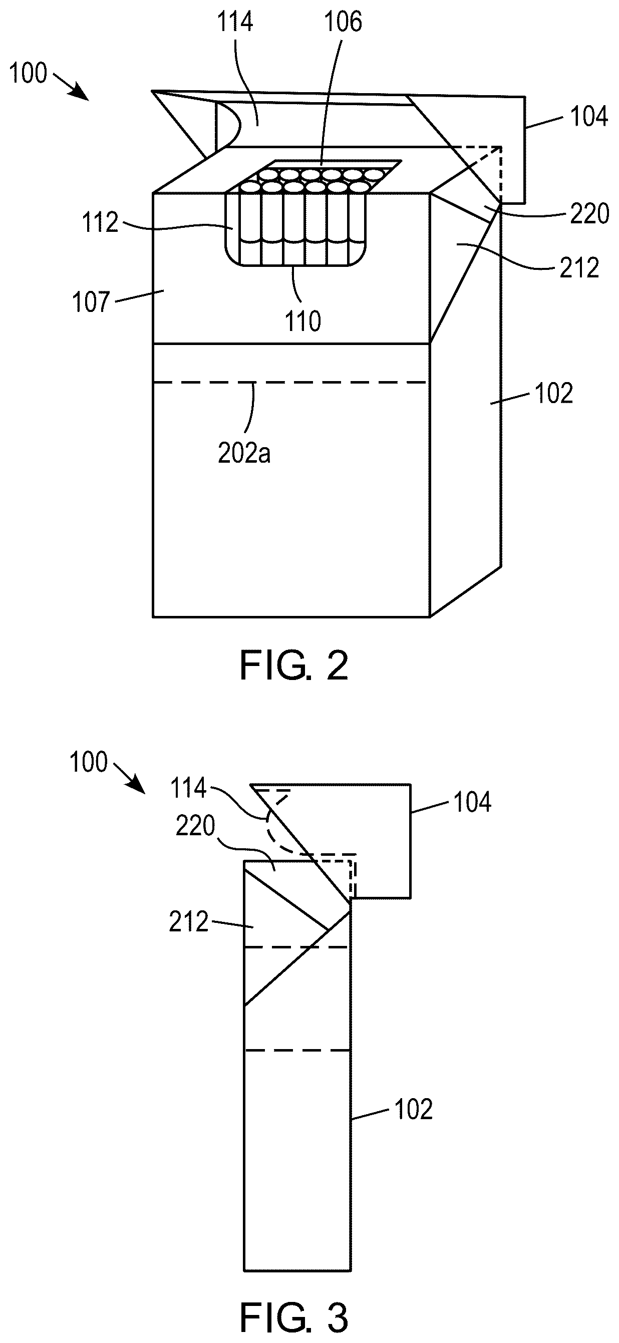Patent US12319489 Figure 2 – Re-sealable cigarette pack