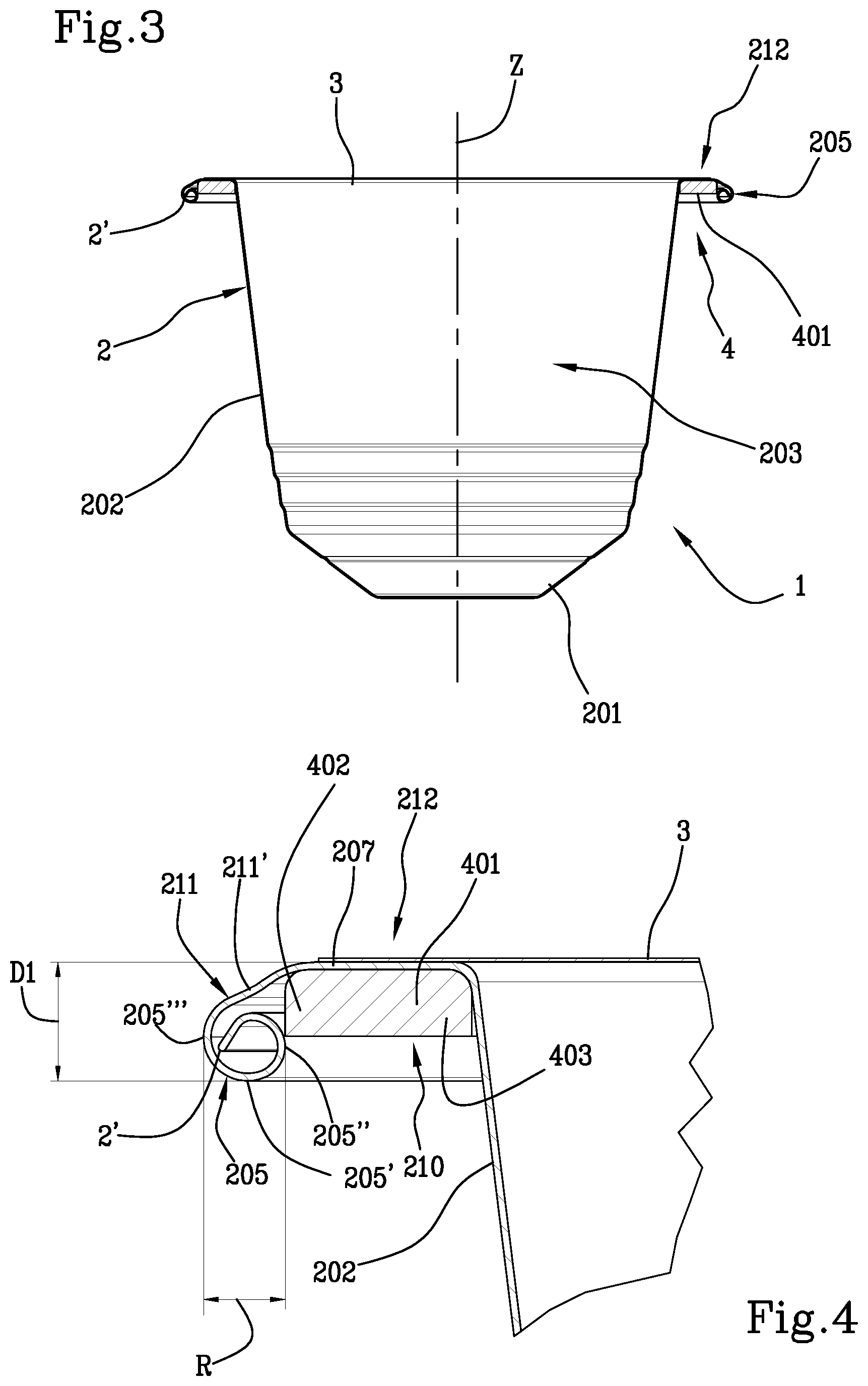 Patent US12319491 Figure 3 – Capsule for beverages