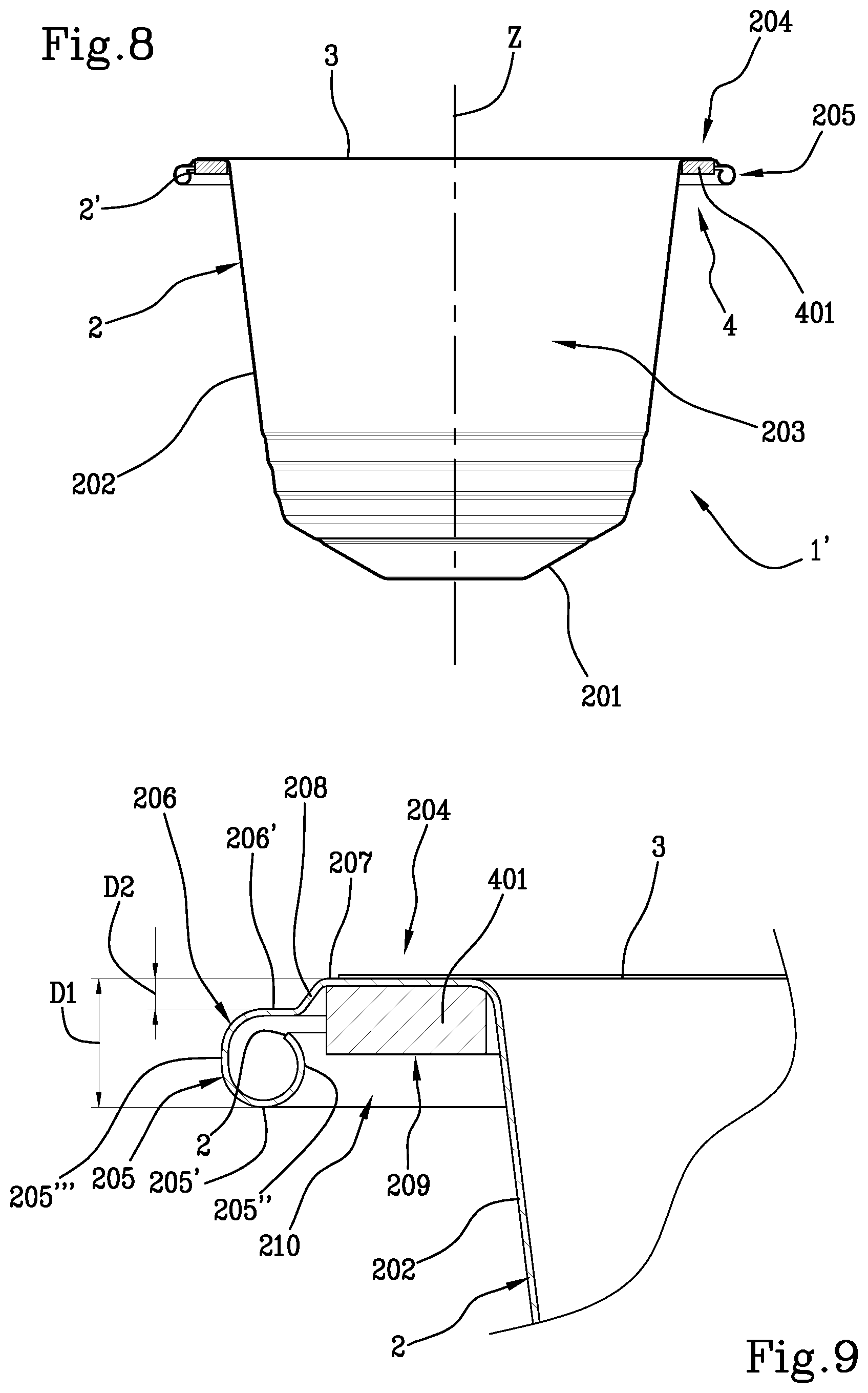 Patent US12319491 Figure 6 – Capsule for beverages