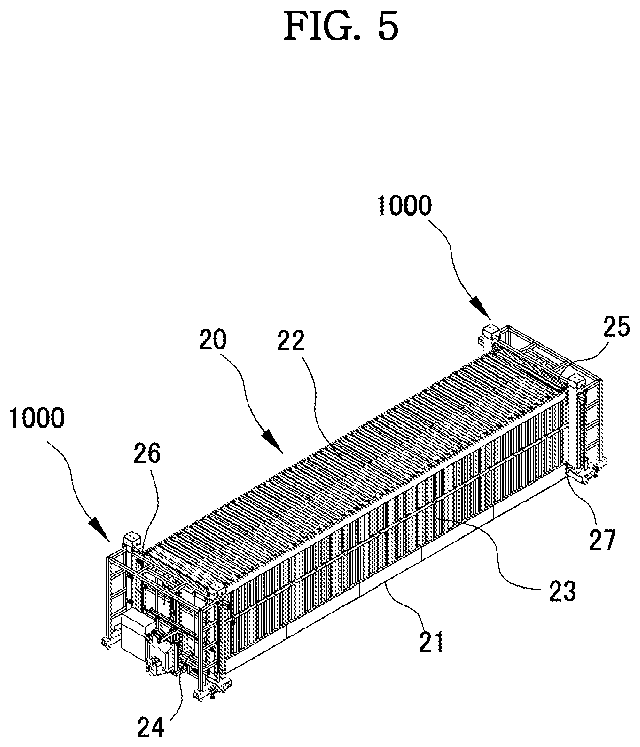 Patent US12319492 Figure 6 – Foldable container folding device and automatic folding system comprising same