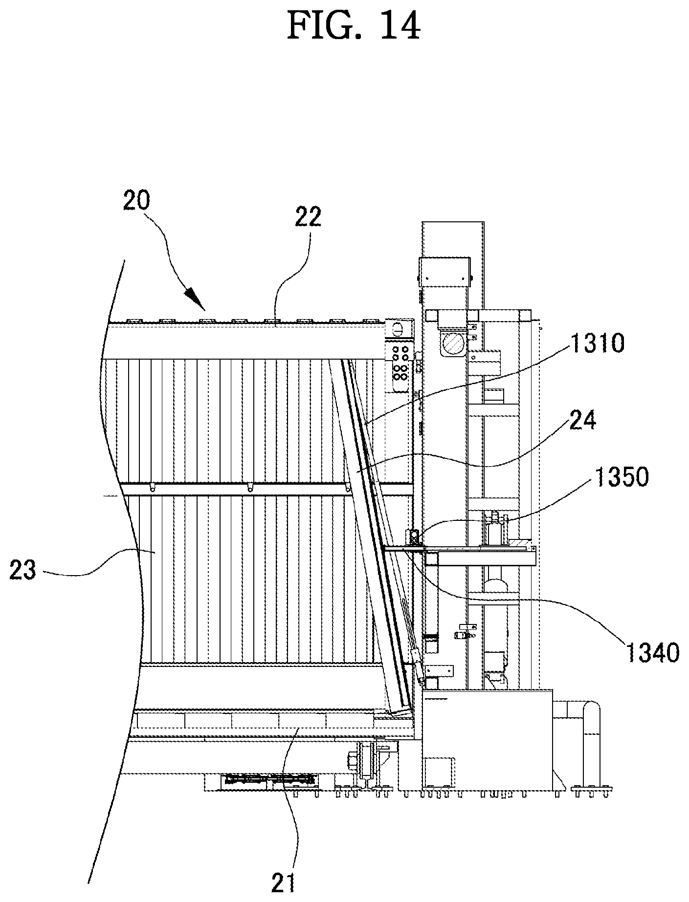 Patent US12319492 Figure 17 – Foldable container folding device and automatic folding system comprising same