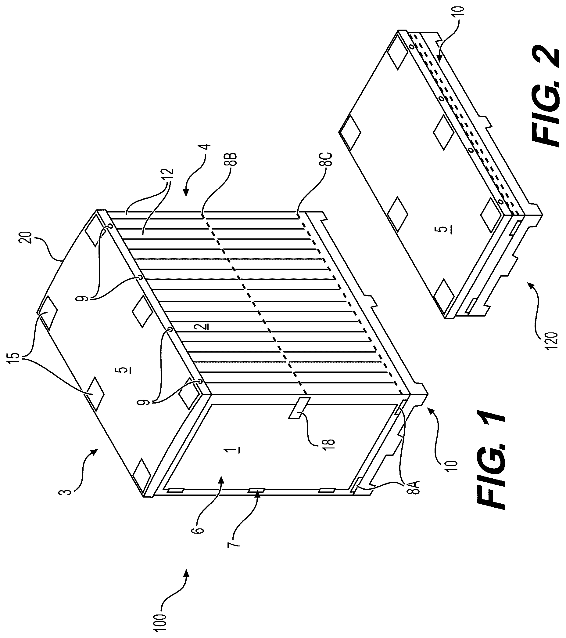 Patent US12319493 — Collapsible shipping container — Figure 1