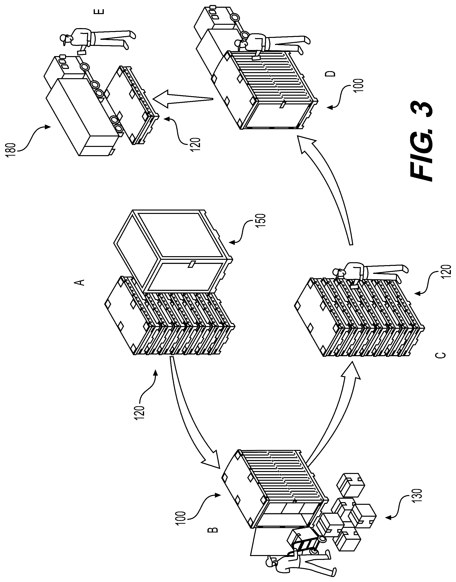 Patent US12319493 Figure 2 – Collapsible shipping container