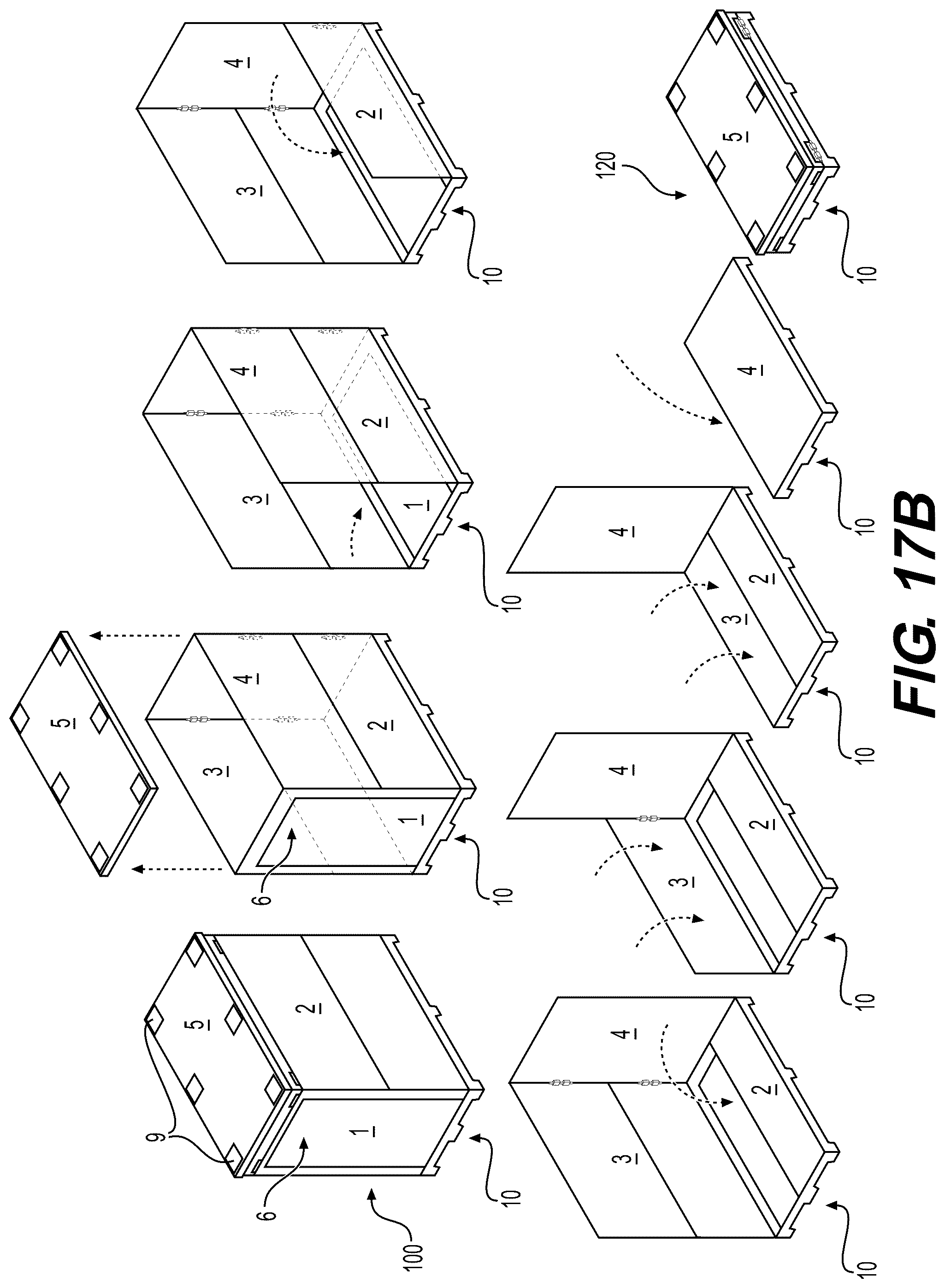 Patent US12319493 Figure 12 – Collapsible shipping container